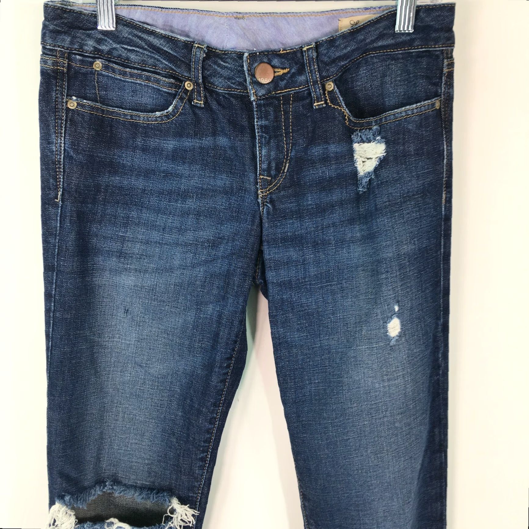 Gap Gap Jeans Womens Size 27/4 Blue Casual Distressed Skinny Denim Size 27" / US 4 / IT 40 - 4 Thumbnail
