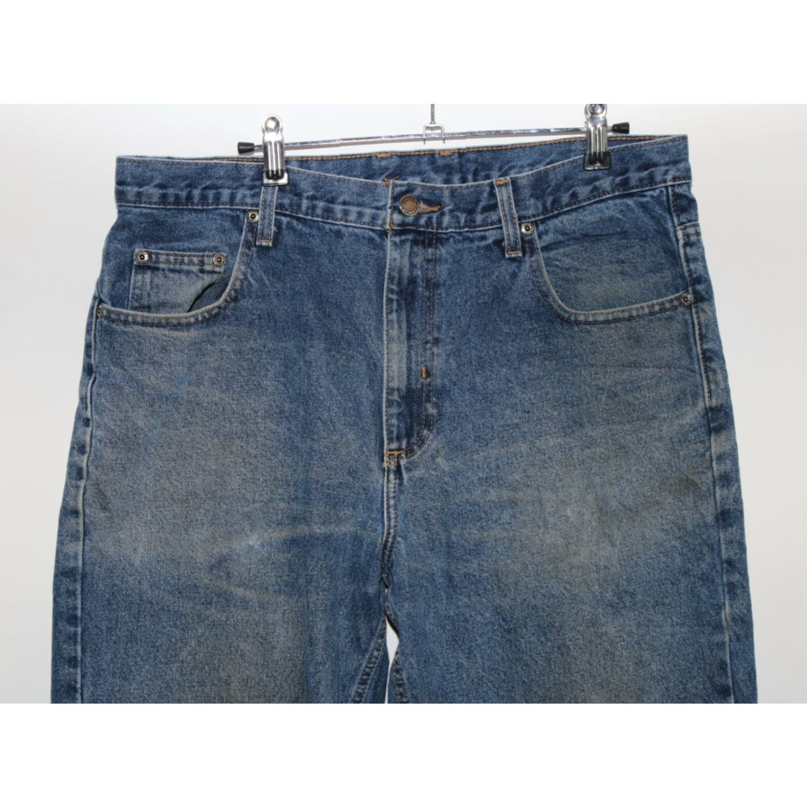 Vintage Member's Mark Men’s Regular Fit Distressed Straight Denim Jeans Size 34x30 Blue Size US 34 / EU 50 - 3 Thumbnail