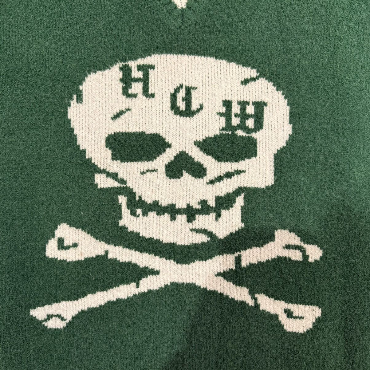 Other HEAVEN CAN WAIT - Skull & Crossbones V-neck Sweater Size US M / EU 48-50 / 2 - 3 Thumbnail