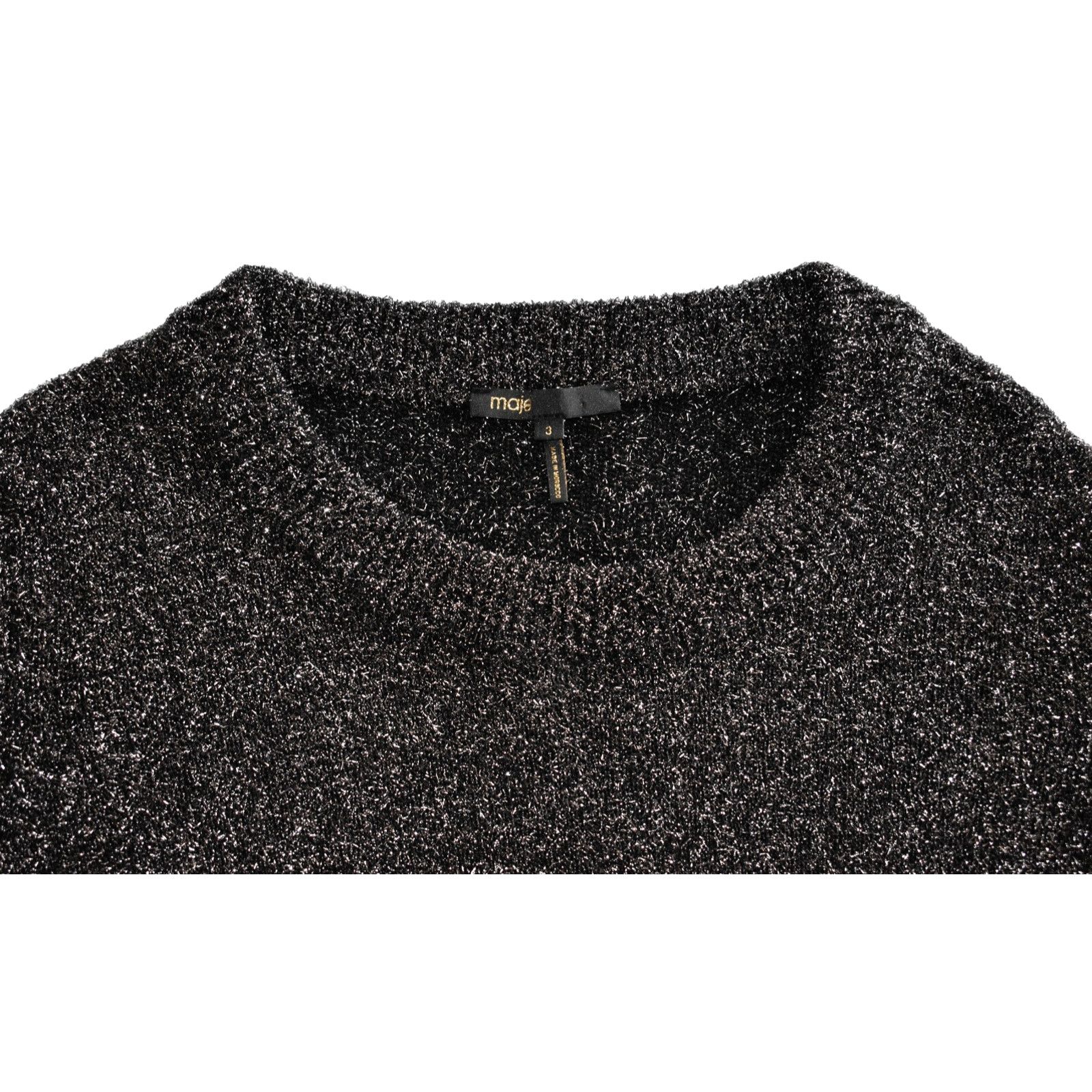 Maje MAJE Metallic Sparkle Knit Crew Neck Long Sleeve Sweater 3 Size M / US 6-8 / IT 42-44 - 4 Thumbnail