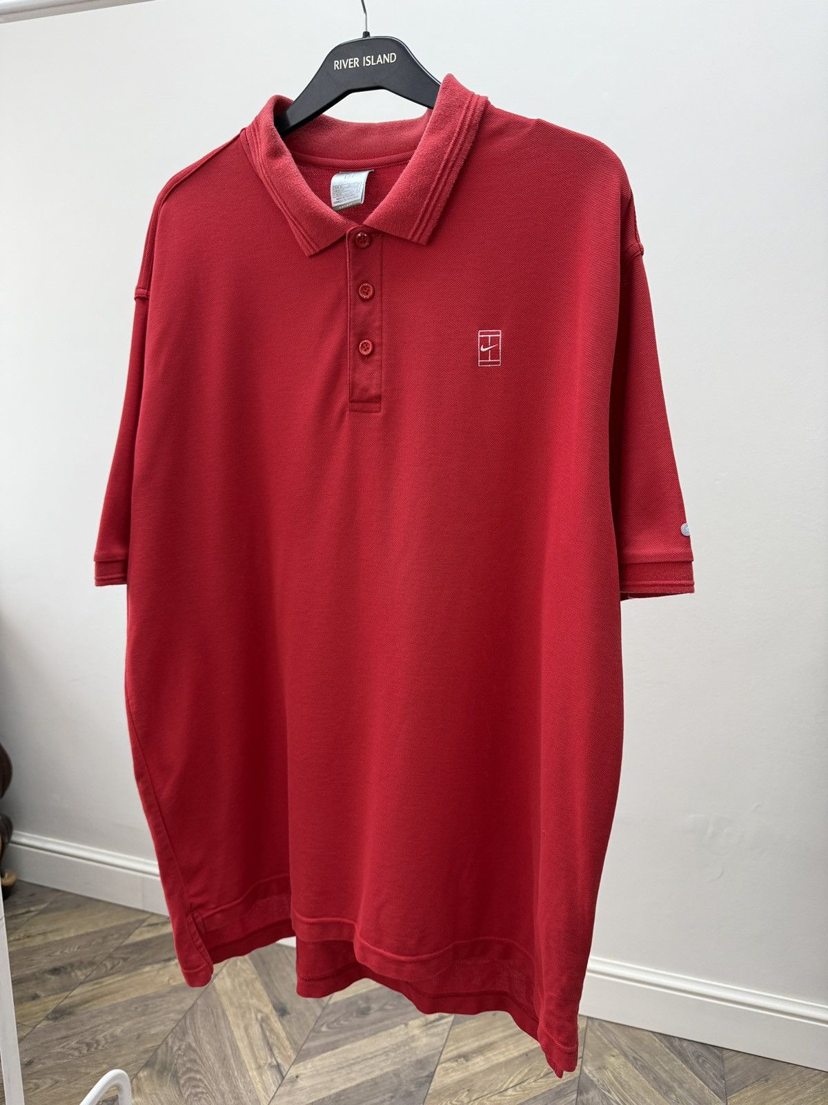 Nike Vintage Nike Court Polo Shirt Red Tennis Dri Fit Swoosh Logo Size US XL / EU 56 / 4 - 3 Thumbnail