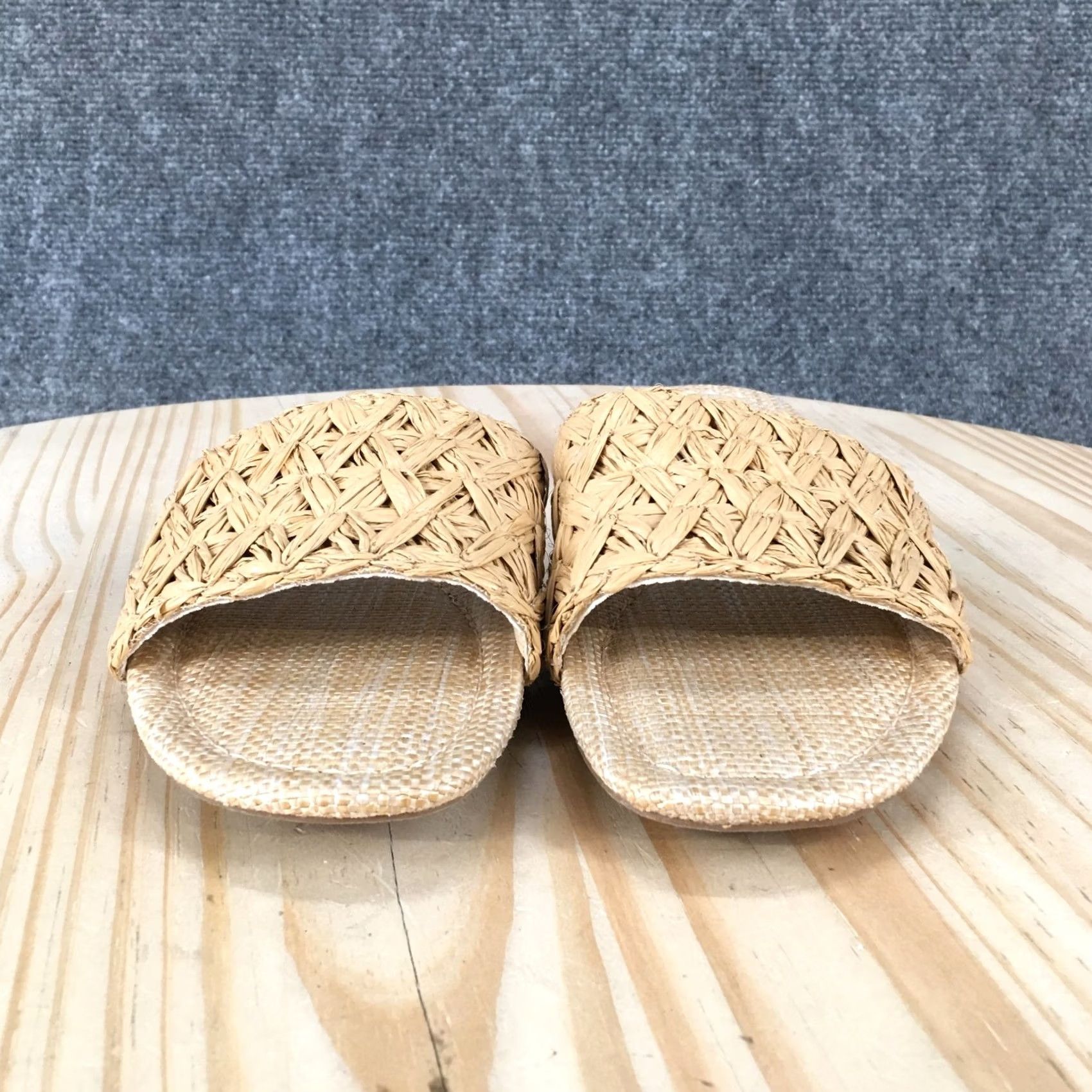 Vintage A New Day Sandals Womens 8 Ariella Woven Raffia Slip On Slide Flats Beige Casual Size US 8 / IT 38 - 7 Thumbnail