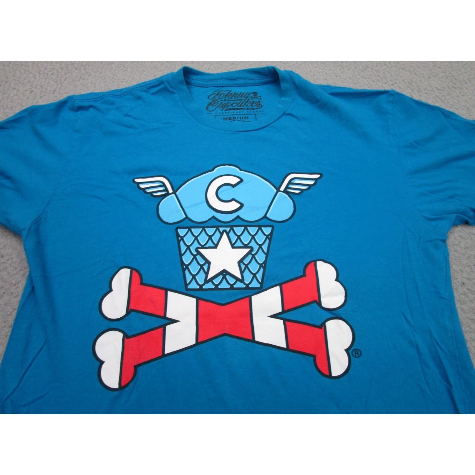 Johnny Cupcakes Johnny Cupcakes Captain America USA Mens Blue Short Sleeve T-Shirt Medium Size US M / EU 48-50 / 2 - 2 Thumbnail