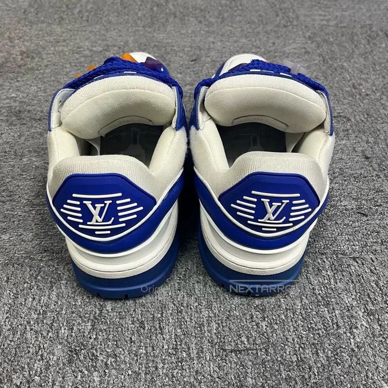 Louis Vuitton Louis Vuitton White and Blue Little Fat Ding Strappy Low T Size US 7 / EU 40 - 4 Thumbnail