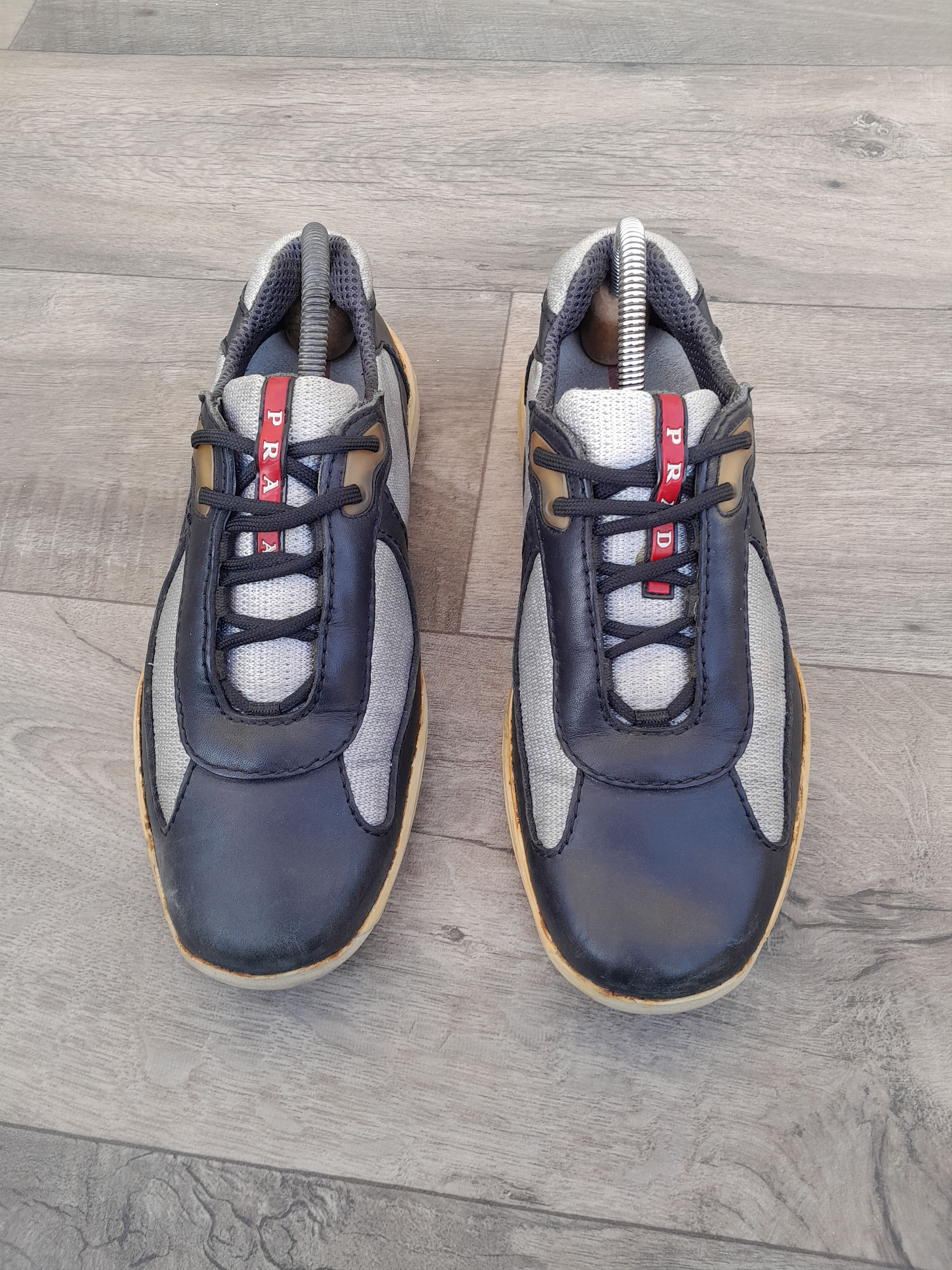 Prada Prada America’s Cup Navy Blue Leather Sneakers Size US 7 / EU 40 - 1 Thumbnail