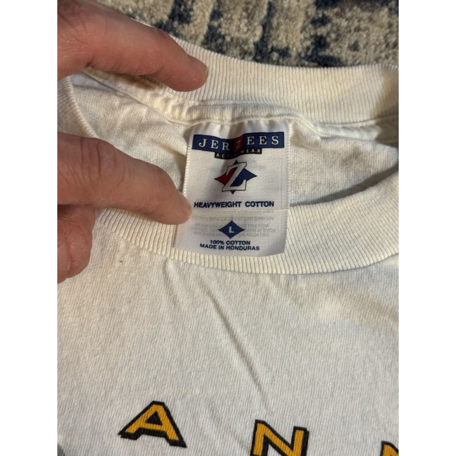 Jerzees VINTAGE 2000 NASCAR Brickyard 400 Winner Ricky Rudd T Shirt L Racing Cars Sports Shirt Men White Cotton Jerzees Logo Double-Sided Size US L / EU 52-54 / 3 - 5 Thumbnail