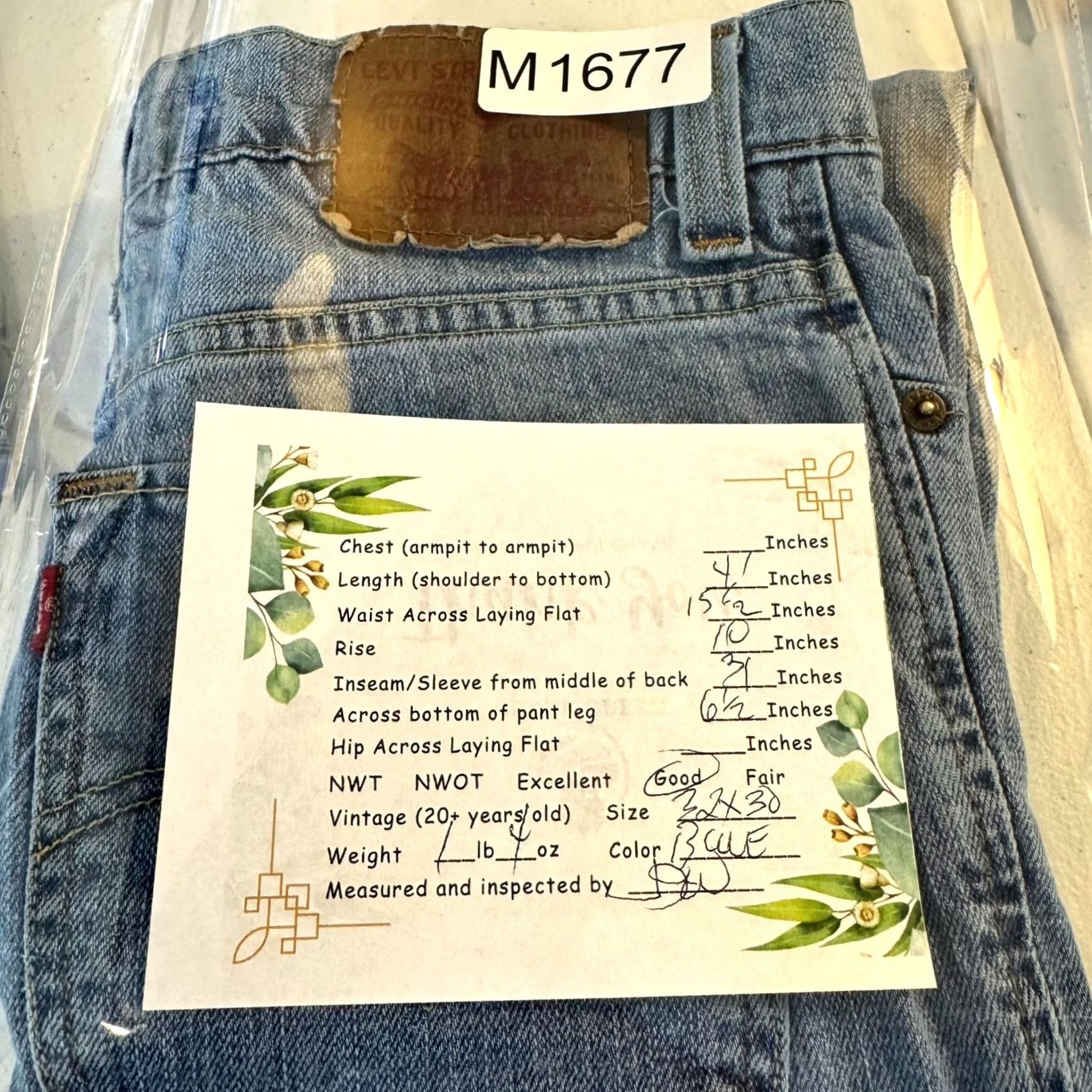 Levi's Levi’s 510 Jeans 32 x 30 Blue Denim Stretch Mid-Rise Super Skinny Leg Men Size US 32 / EU 48 - 8 Thumbnail