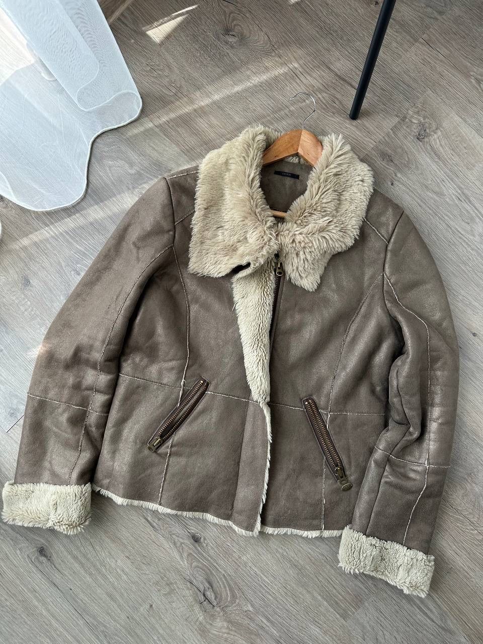 Japanese Brand × Vintage Vintage Japanese Avantgarde Faux Beige B.3 Style Jacket Y2K Size S / US 4 / IT 40 - 5 Thumbnail