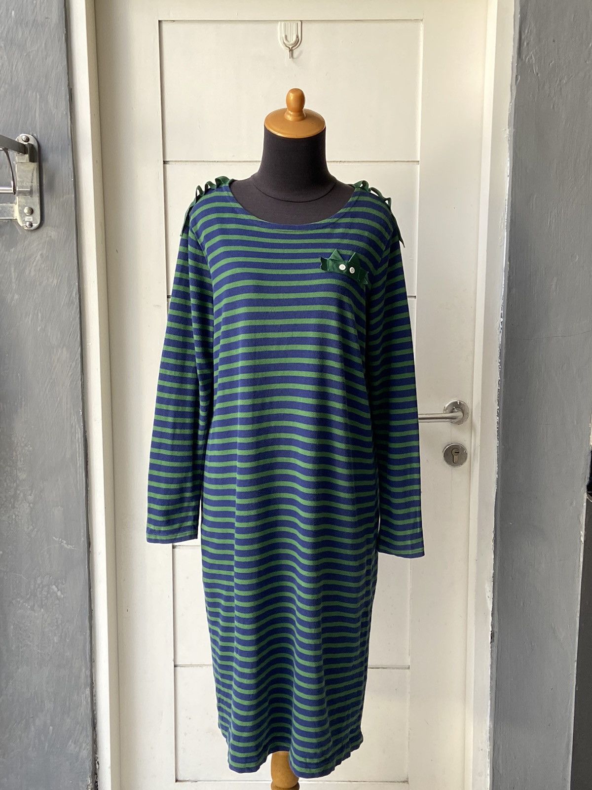 Issey Miyake NE-NET Issey Miyake Striped Long T-shirt/Dress Size US S / EU 44-46 / 1 - 6 Thumbnail