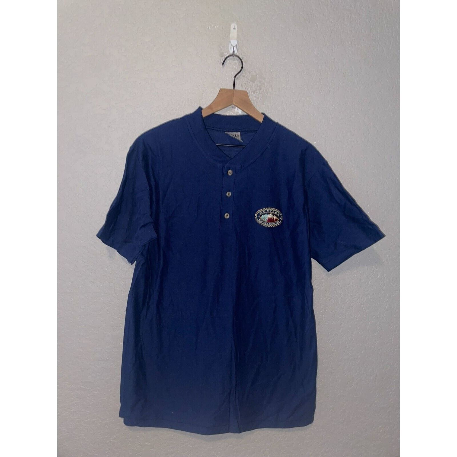 Vintage Vintage Montana Shirt Big Sky Country Embroidery Blue Tee L Size US L / EU 52-54 / 3 - 1 Thumbnail