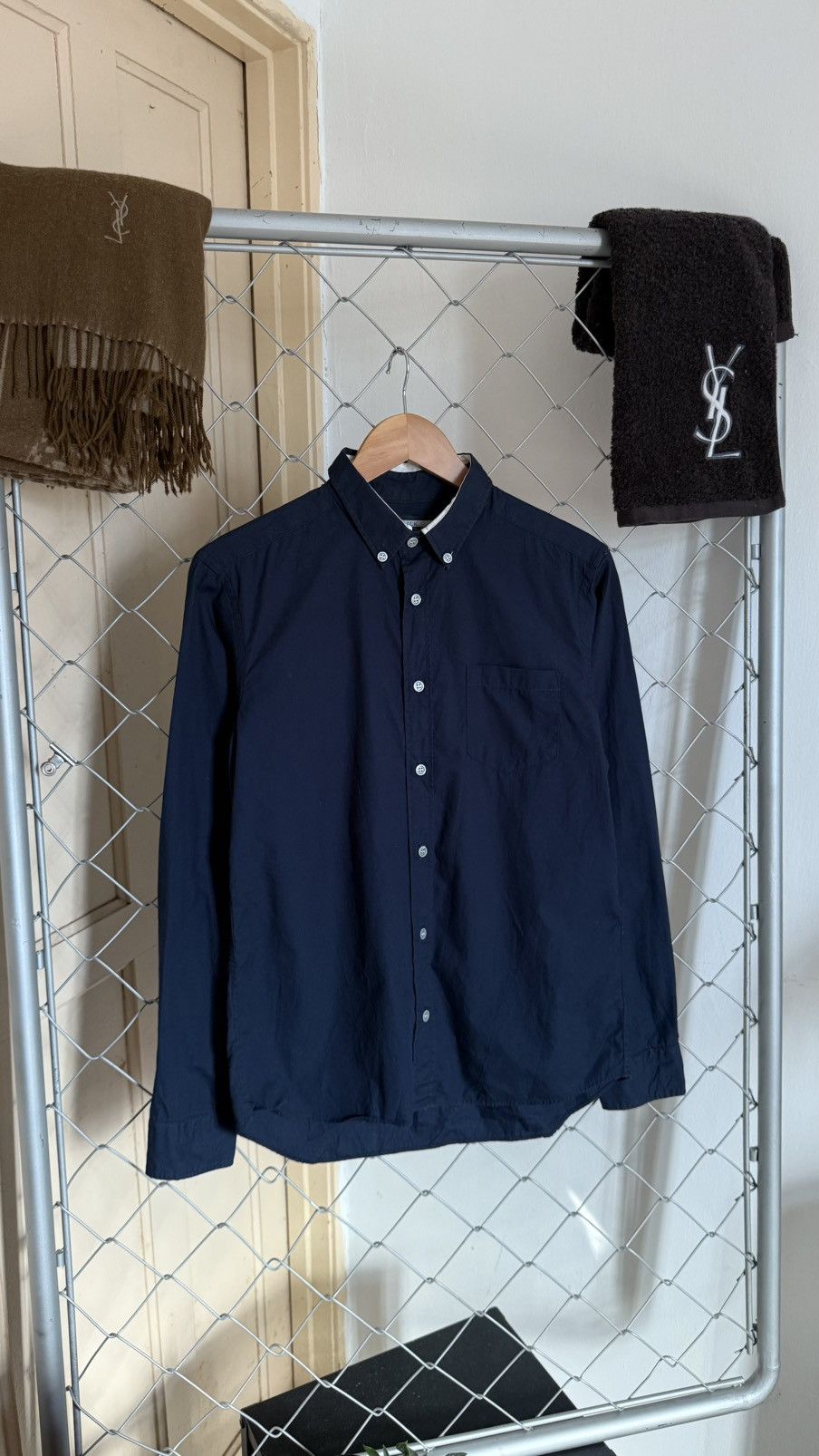 Slick SLICK Japan Navy Button-Down Long Sleeve Shirt Size US L / EU 52-54 / 3 - 1 Thumbnail