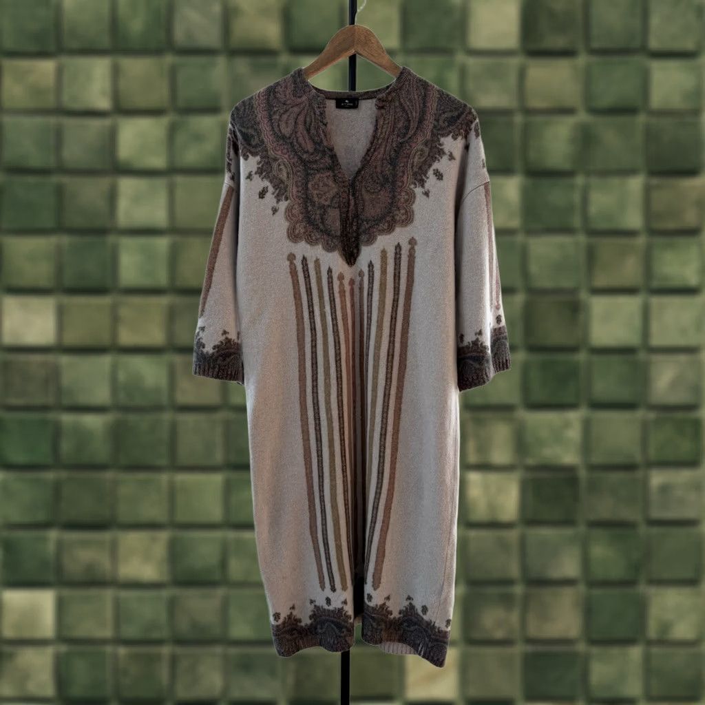 Etro LUXURY ETRO ABITO WOOL CASHMERE FANTASIA DRESS WOMEN SIZE 40 Made In Italy Size L / US 10 / IT 46 - 1 Thumbnail