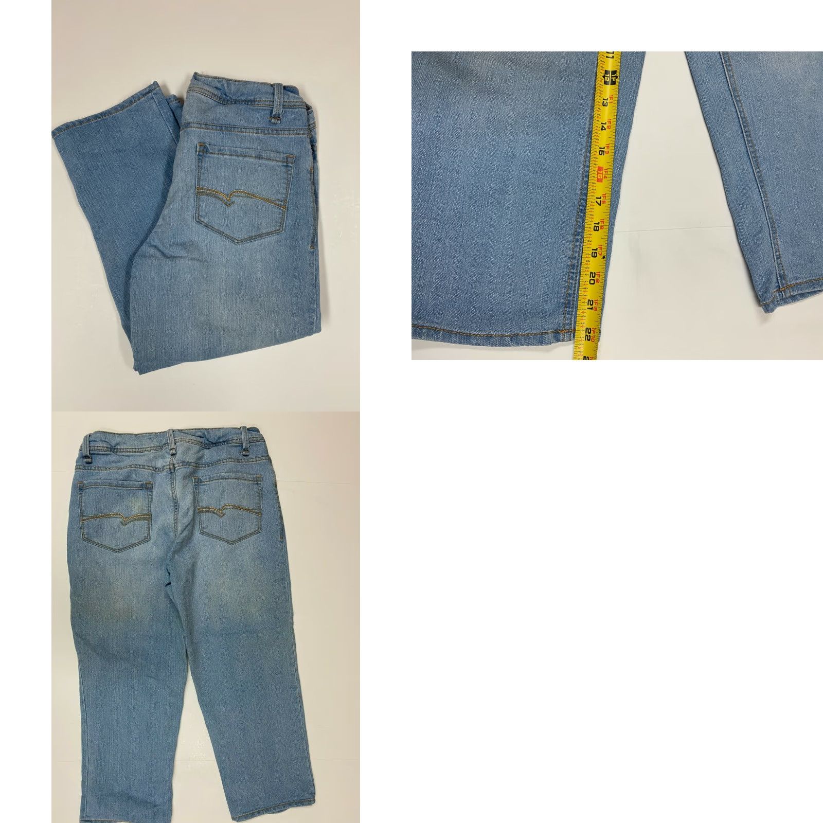 Faded Glory Faded Glory Jeans Womens 8 Blue Straight Light Denim Star Pockets Regular Retro? Size 30" / US 8 / IT 44 - 8 Thumbnail