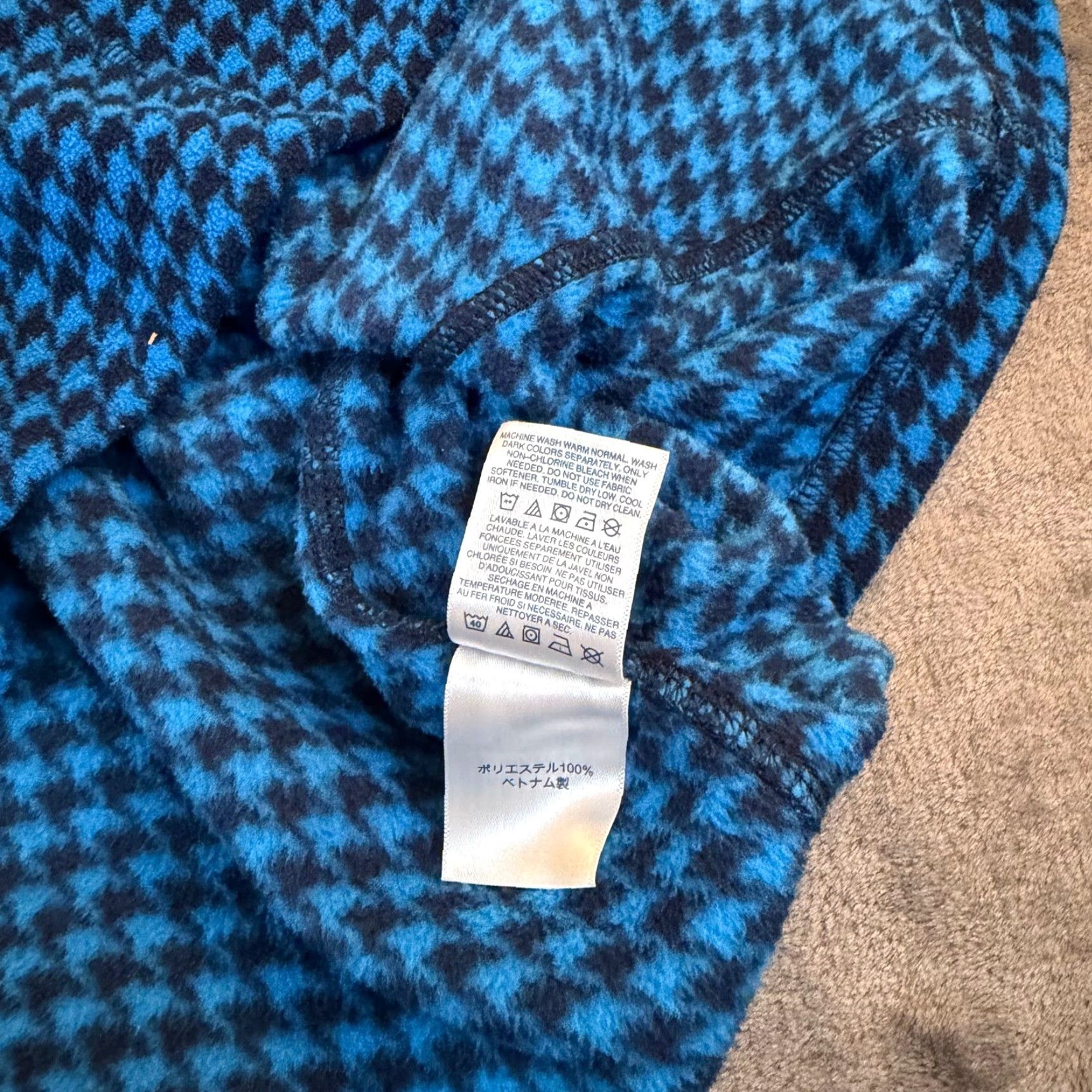 Lands' End VINTAGE Lands' End Blue Houndstooth Fleece Quarter Zip Pullover Womens size 1X 16W-18W Size XL / US 12-14 / IT 48-50 - 6 Thumbnail