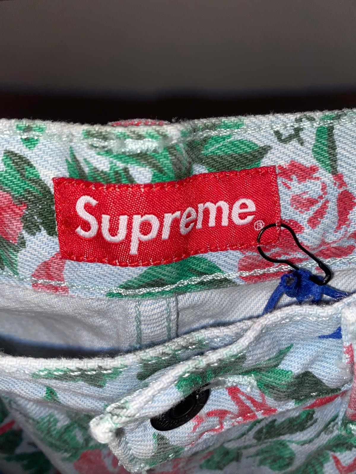 Levi's × Supreme Supreme x Levi's Floral Jeans Light Blue Size 33" - 4 Thumbnail