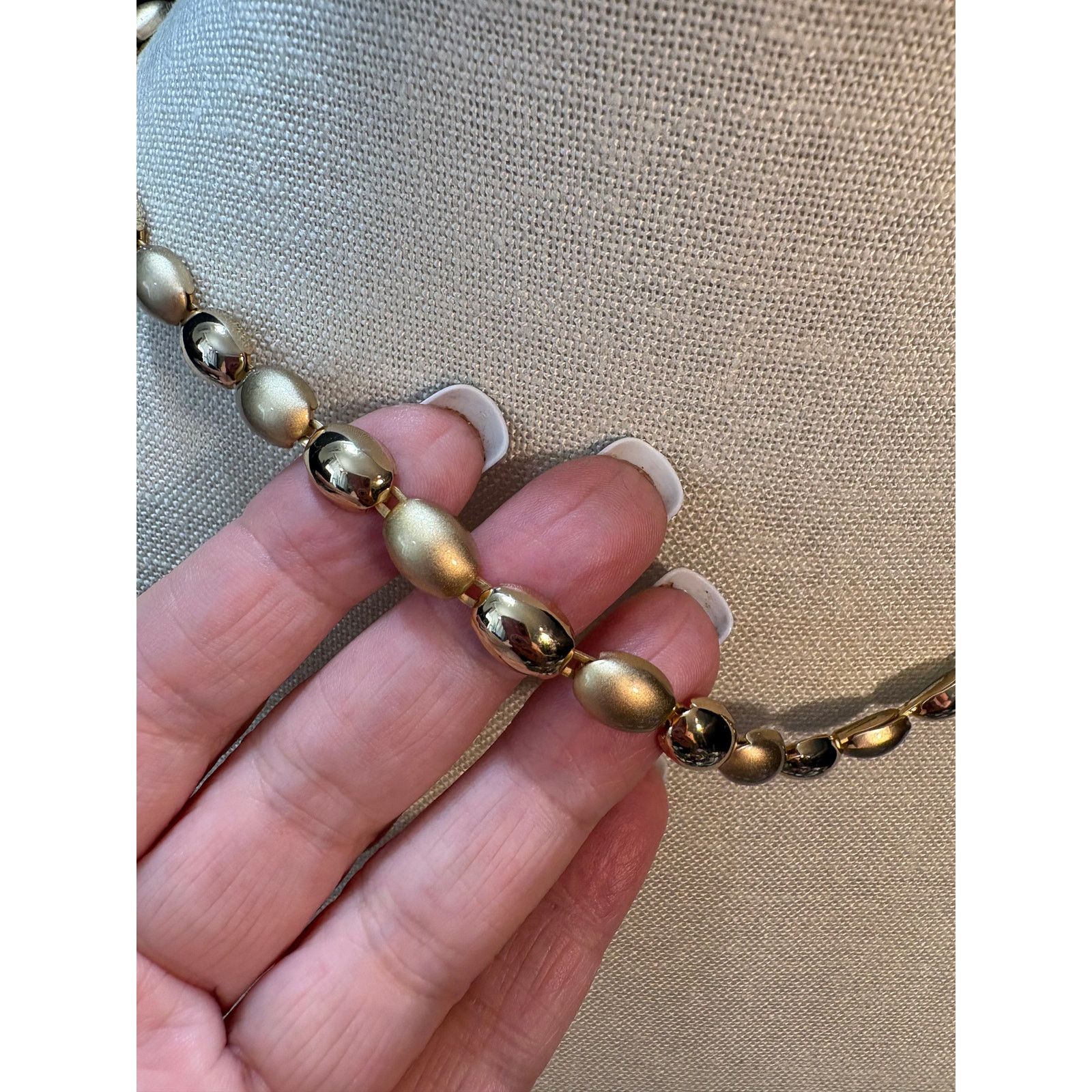 Other Vintage Gold Tone Alternating Bead Necklace 18" Size ONE SIZE - 3 Thumbnail