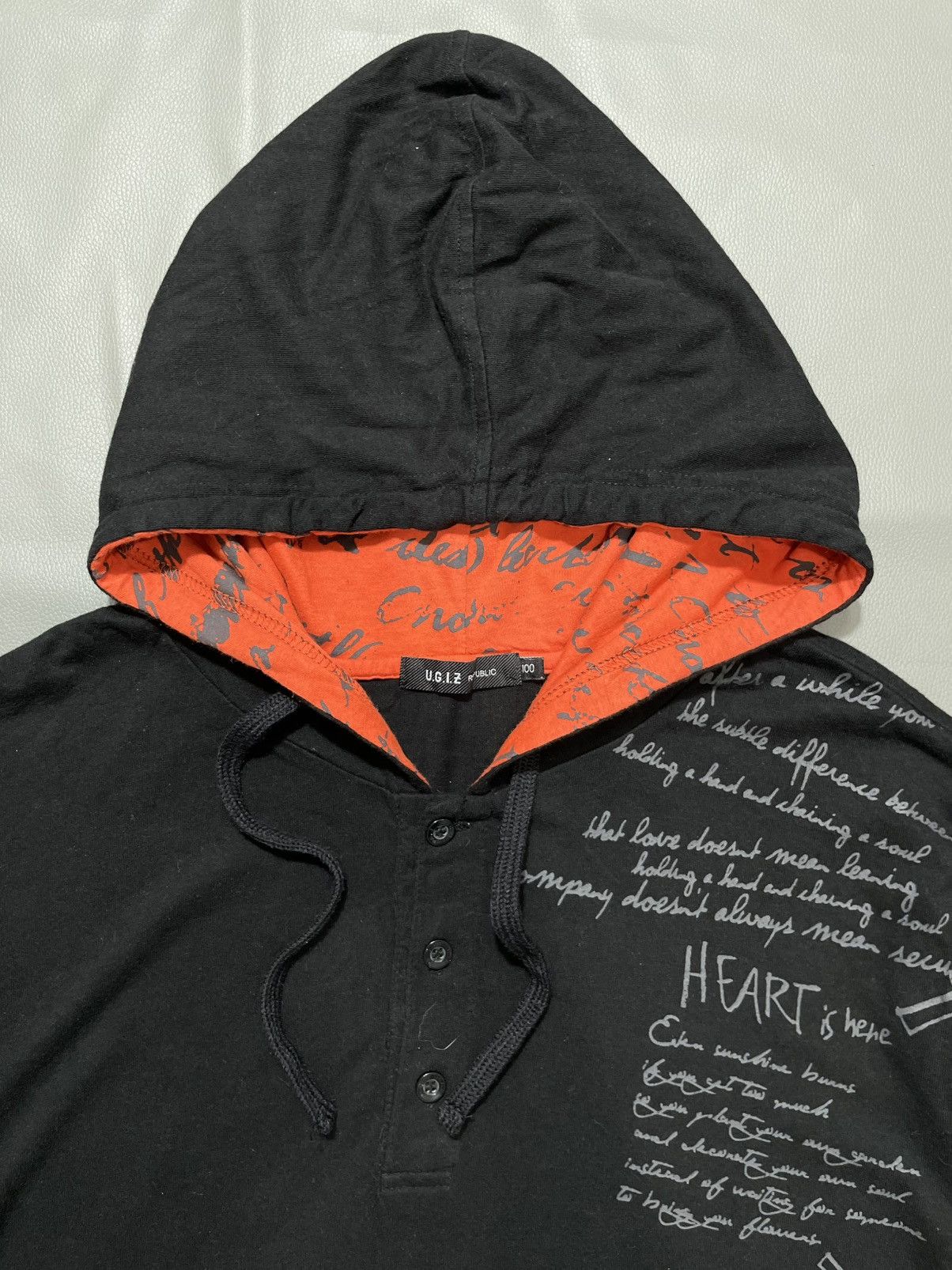 Hysteric Glamour Ugiz poem Double Layer half button hoodie Size US L / EU 52-54 / 3 - 3 Thumbnail