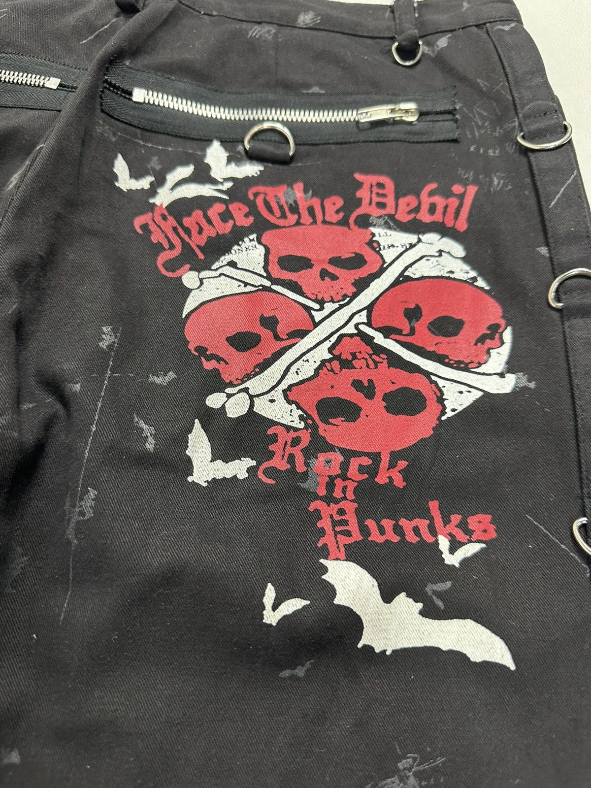 Other Punk Rock Bondge Skull Skeleton Poem Style Pants Size US 31 - 11 Thumbnail