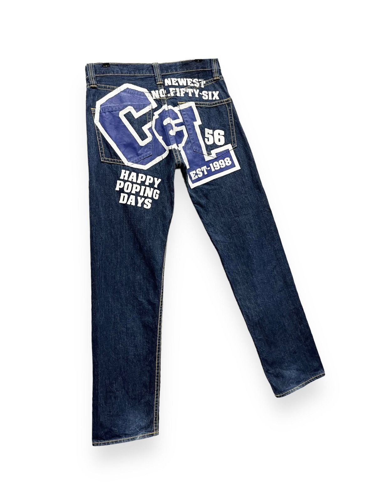 Indigo 🔥VERY RARE💥90’s CO&LU Big Print Indigo Blue Denim Size US 33 - 2 Thumbnail