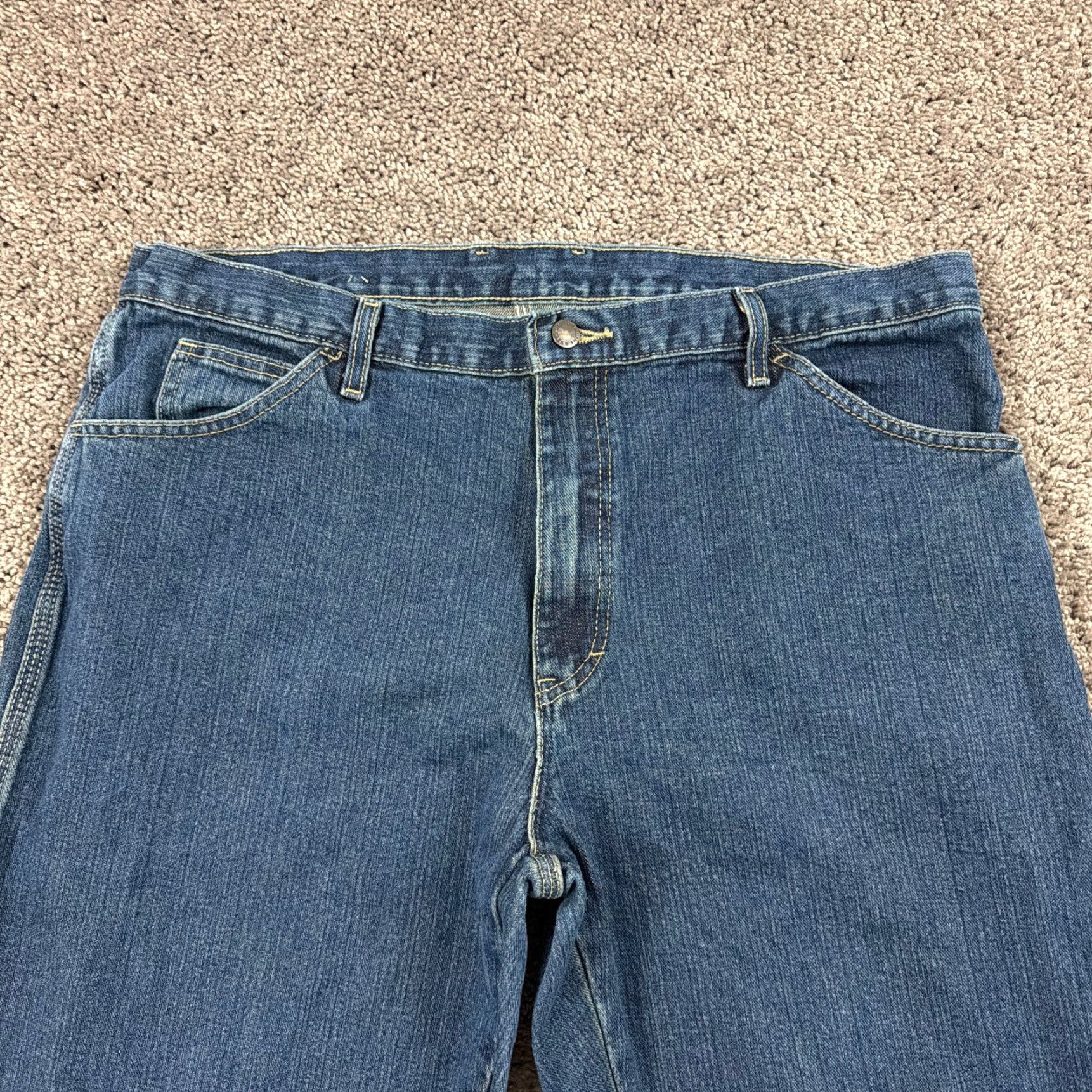Dickies Dickies Jeans Mens 38 Straight Carpenter Denim Blue 37x30 Regular Fit Casual Workwear Outdoors - Pants Mens 38/Regular Blue Dickies Jeans Size US 38 / EU 54 - 3 Thumbnail