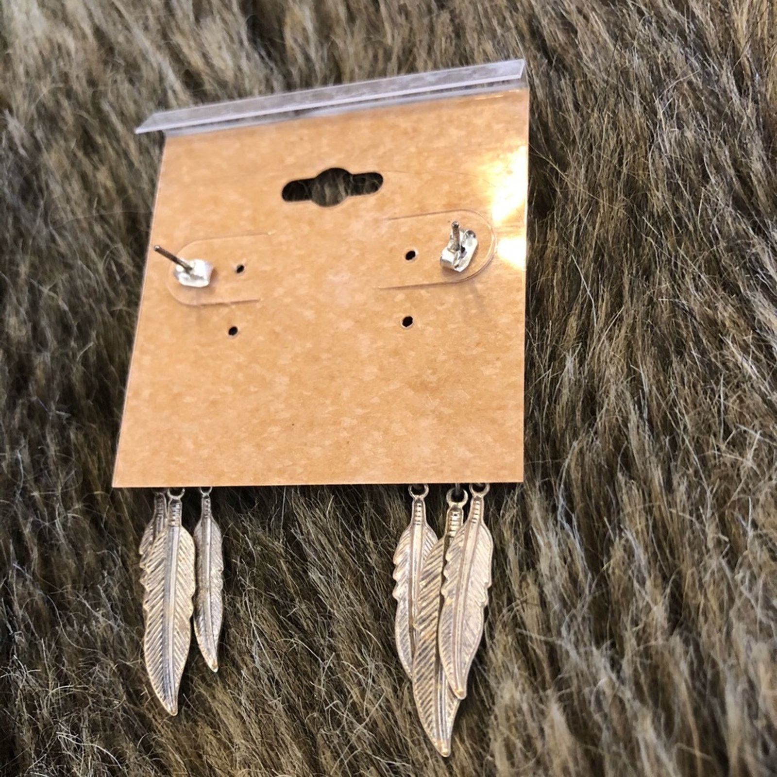 Vintage Vintage silver plated feather hematite earrings Size ONE SIZE - 3 Thumbnail