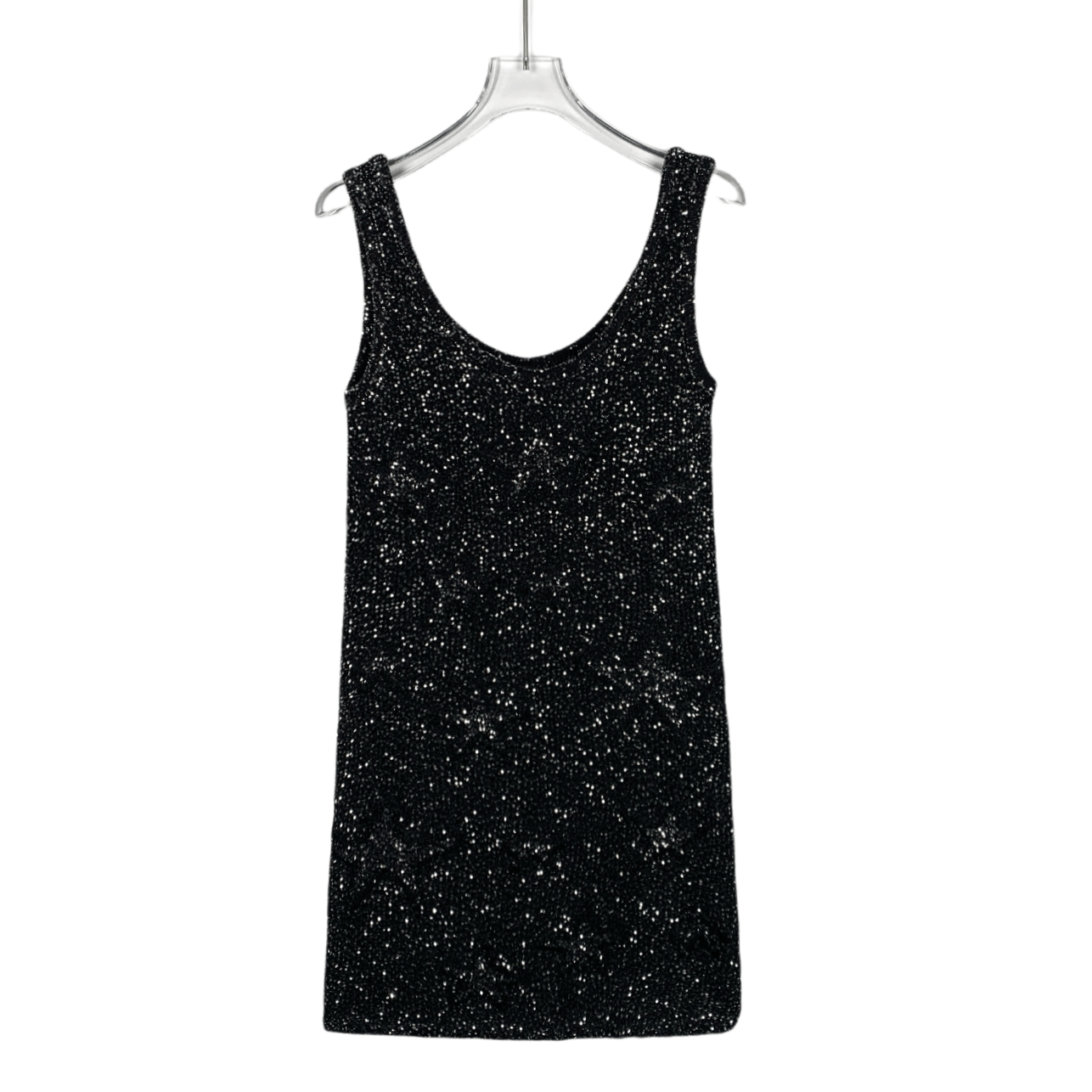Chanel CW0038 Chanel Black Sequined Sleeveless Mini Dress Size S / US 4 / IT 40 - 1 Thumbnail
