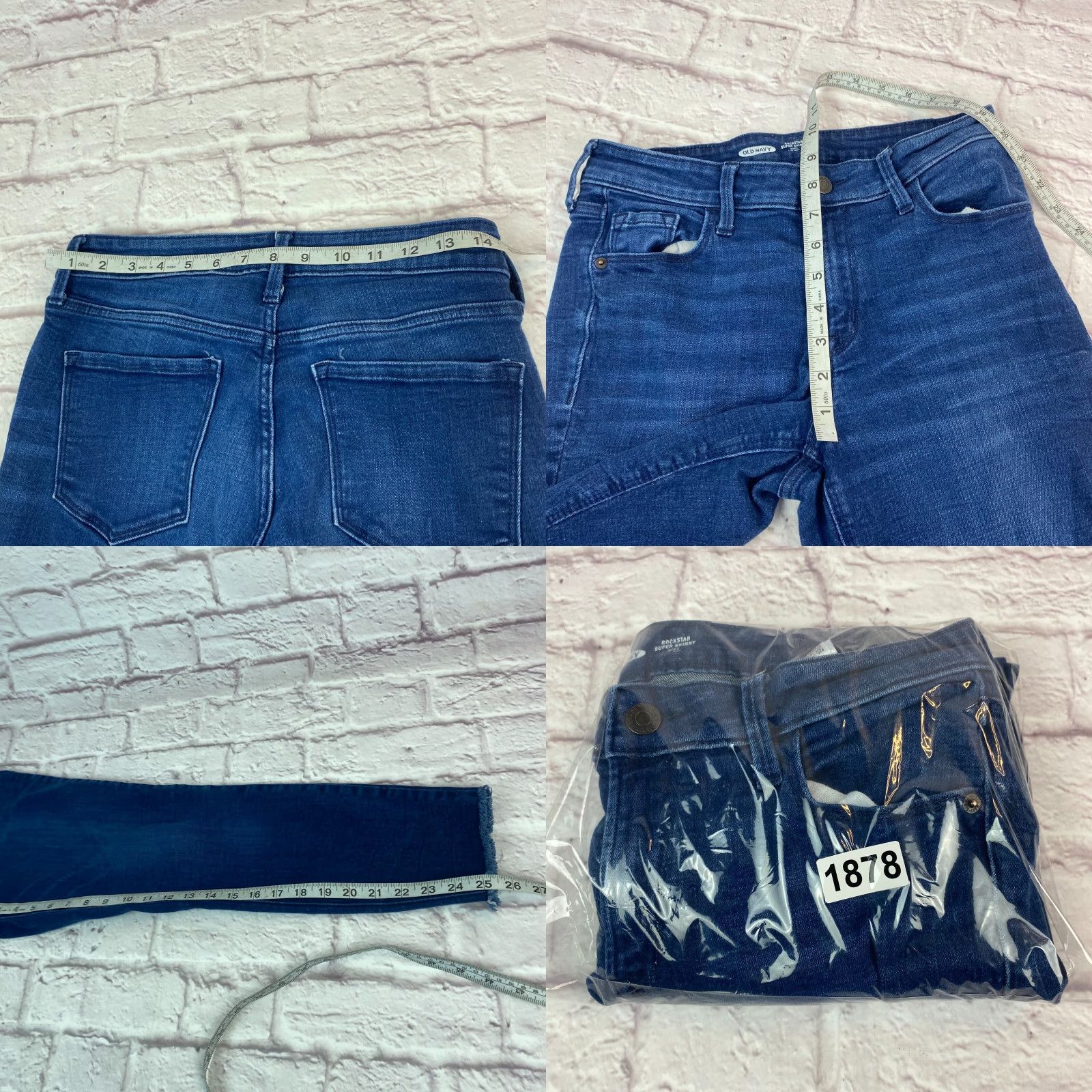 Old Navy Old Navy Women Rockstar Super Skinny Jeans Size 10 Blue Raw Hem Stretch Mid Rise Regular Color Blue 90s Style 10 Mens Girls? Size 32" / US 10 / IT 46 - 8 Thumbnail