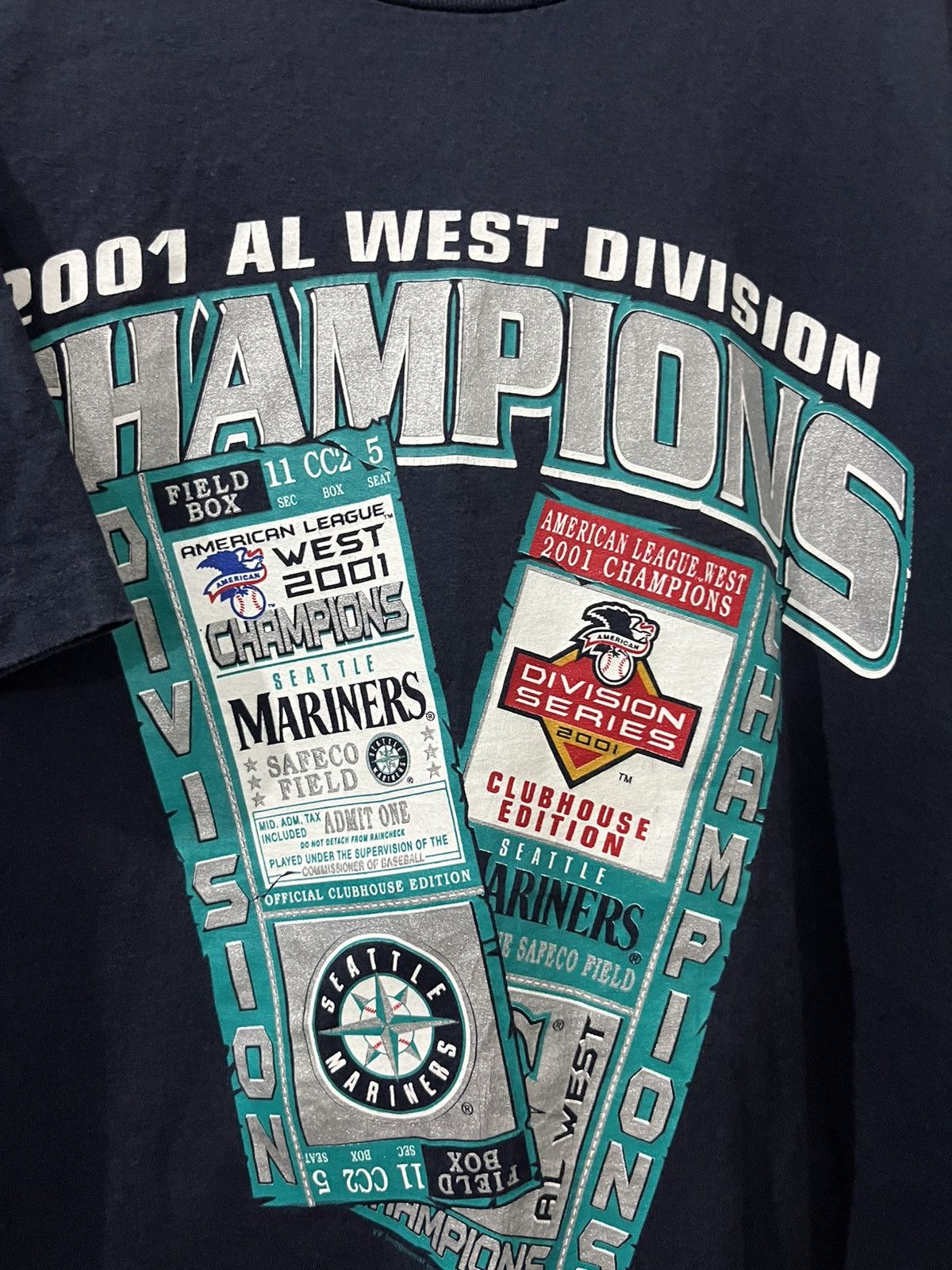 MLB Vintage 2001 Y2K Seattle Mariners Al West Division Champion Size US M / EU 48-50 / 2 - 2 Thumbnail