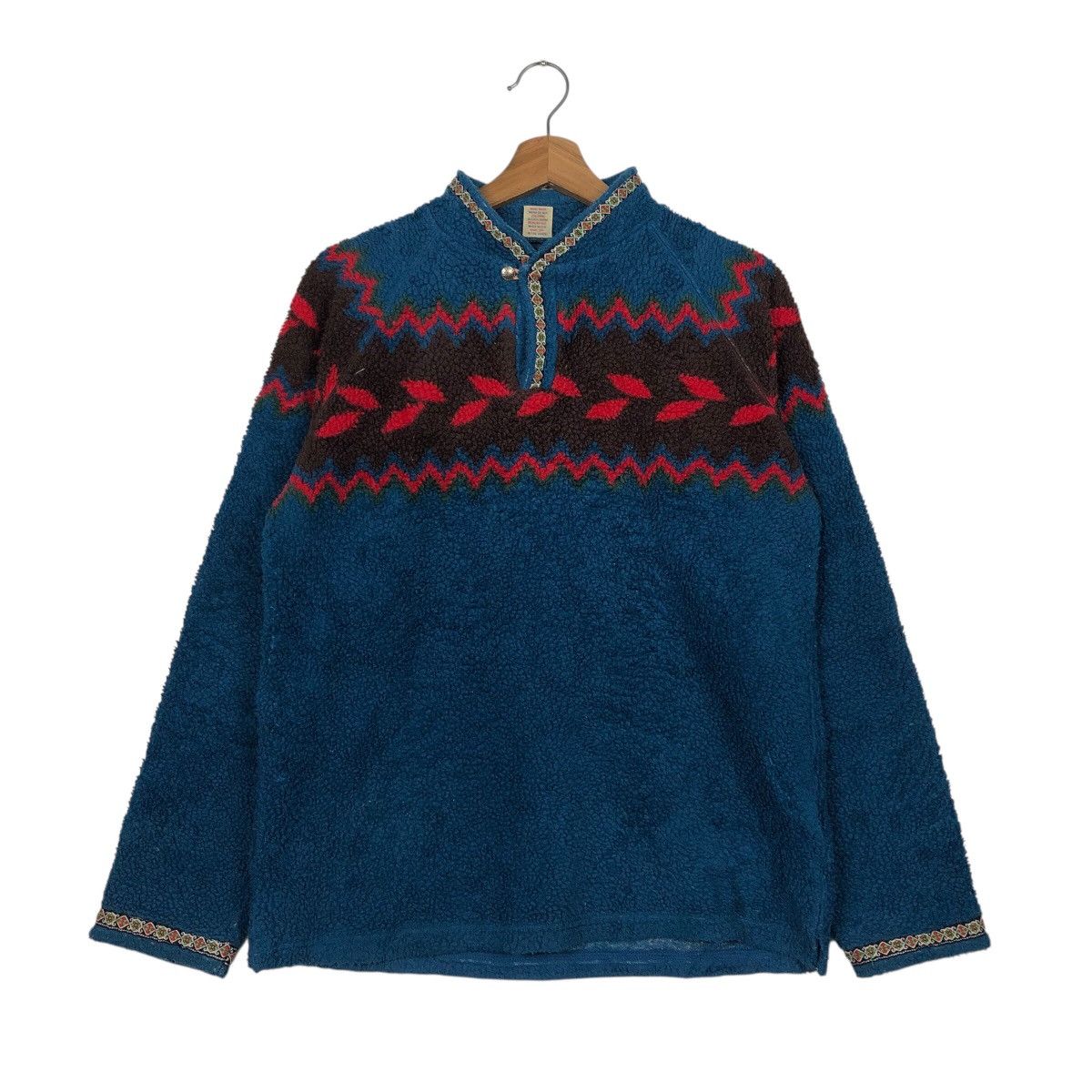 Japanese Brand 📌Vintage Half Zipper Fleece Jacket Blue Work Issey Miyake Size US L / EU 52-54 / 3 - 2 Thumbnail
