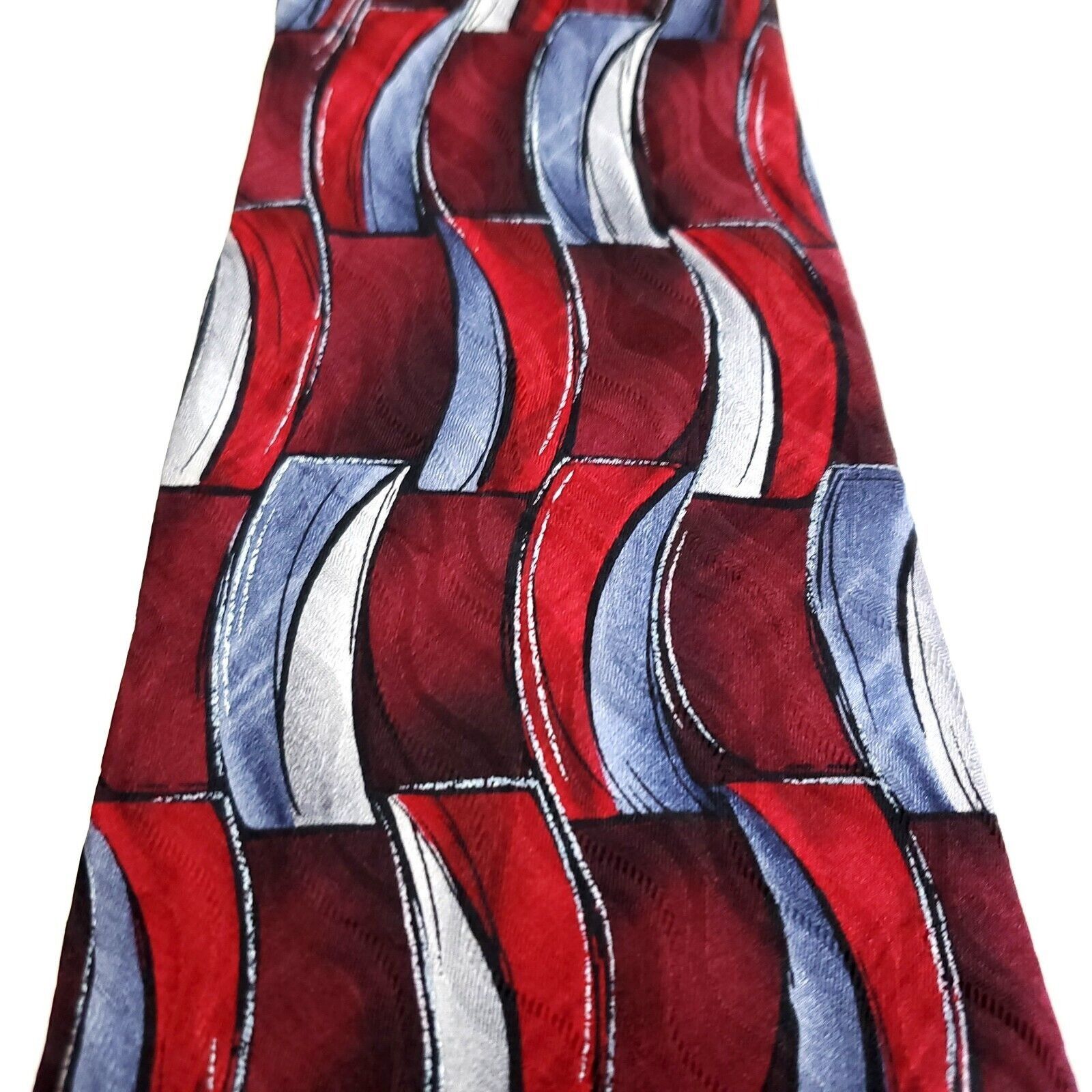 Arrow Arrow Red Print Abstract Gray Short Wide Silk Tie Size ONE SIZE - 2 Thumbnail