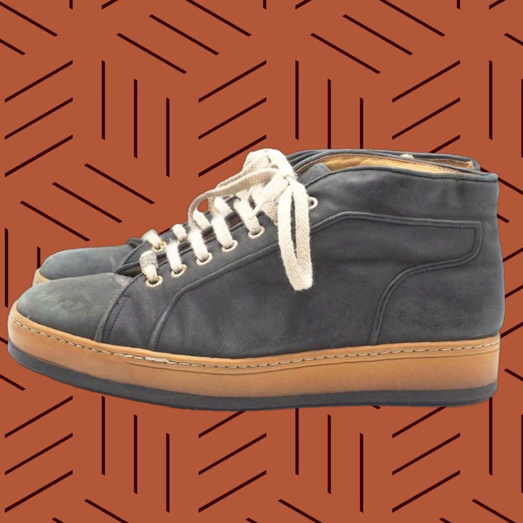 Bally VINTAGE Bally Ankle Boots Pander Style Mens Size 6.5 D Leather Dark Gray Chukka Shoes Boots Mens Size US 7 / EU 40 - 1 Thumbnail