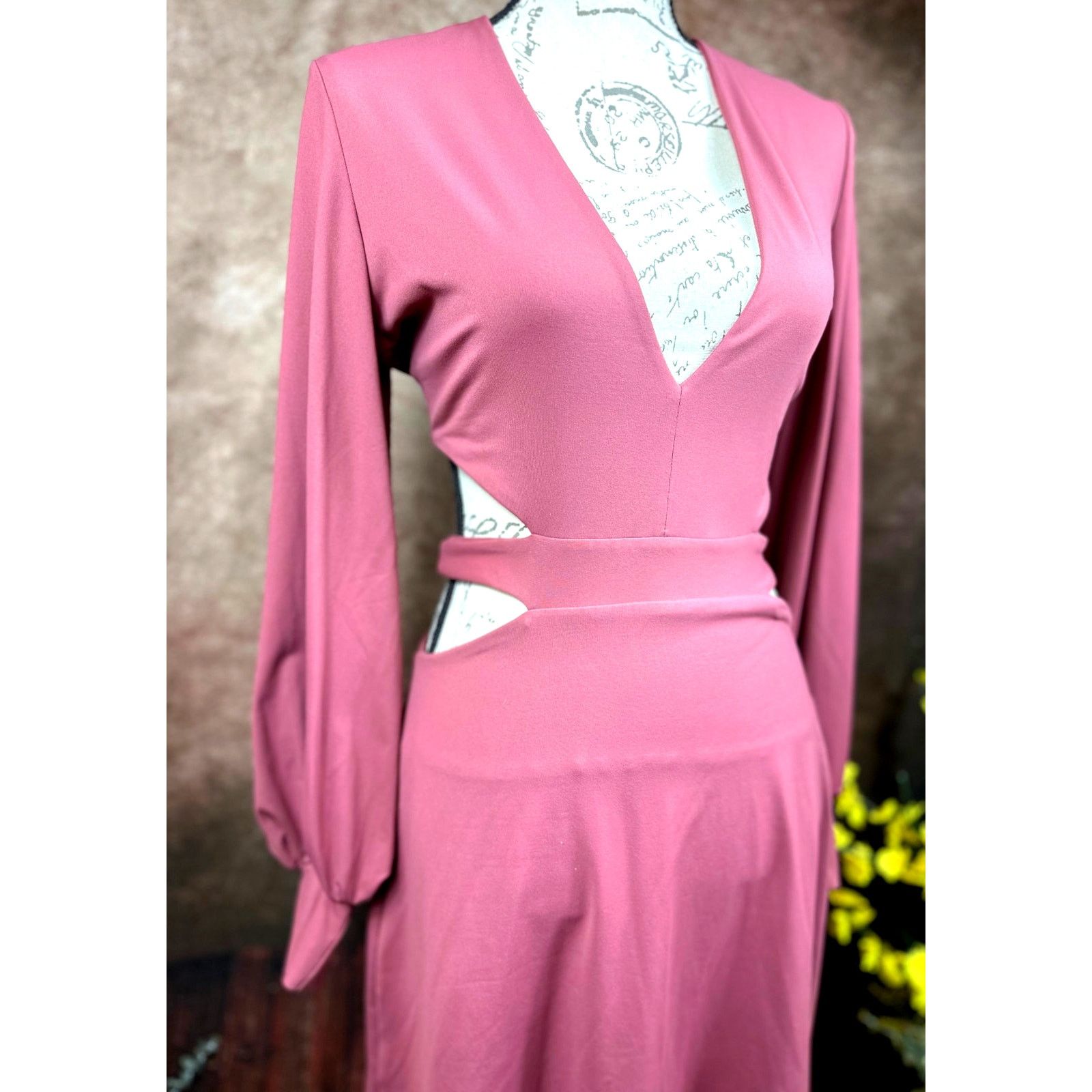 Susana Monaco Susana Monaco Deep V Neck Cut Out Back Dress Lipgloss XL Size XL / US 12-14 / IT 48-50 - 10 Thumbnail