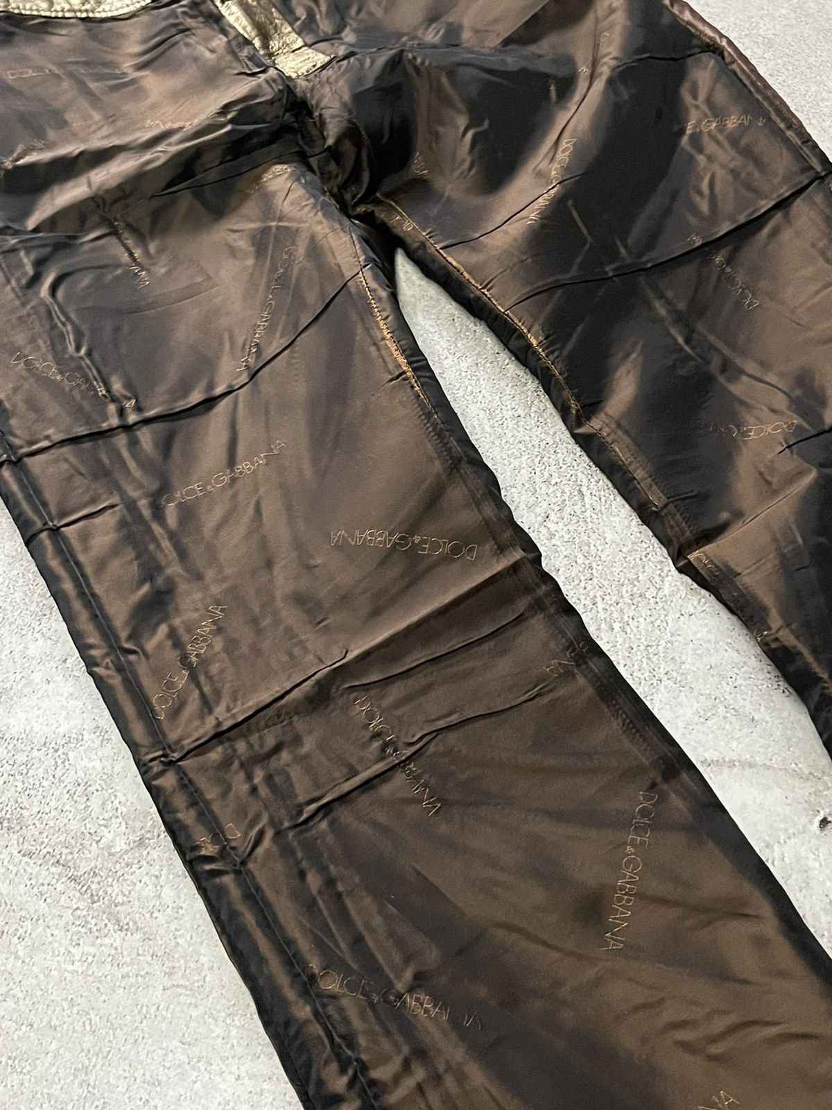 Dolce & Gabbana D&G GRAIL Vogue 2002 Metallic Leather Pants IT40 PATCHWORK Size 27" / US 4 / IT 40 - 17 Thumbnail