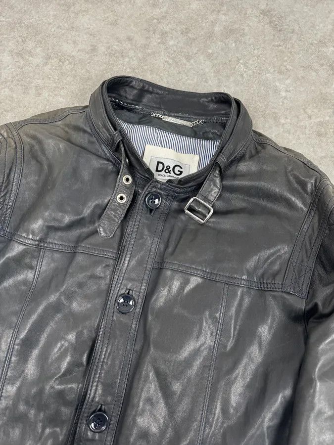 Dolce & Gabbana 2000s Dolce & Gabbana Black Leather Buttoned Jacket Size US L / EU 52-54 / 3 - 7 Thumbnail