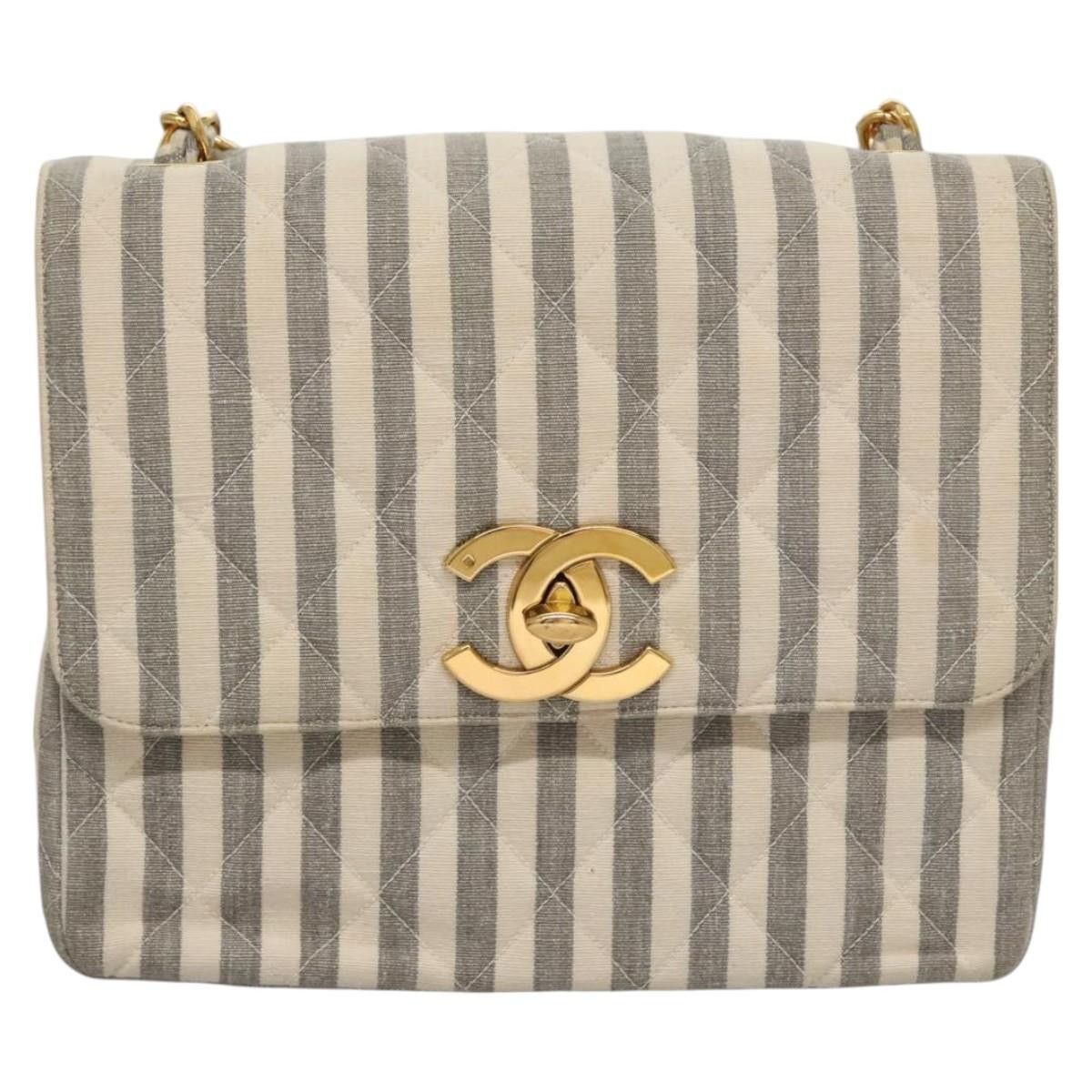 Chanel Cc Grey Canvas Shoulder Bag (Pre-Owned) Size ONE SIZE - 1 Thumbnail