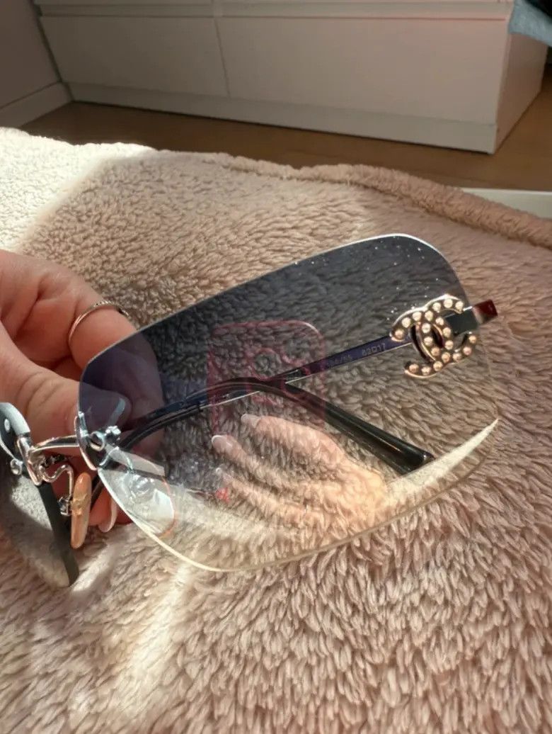 Chanel CHANEL Sunglasses 4017-D Rimless Rhinestone Vintage Size ONE SIZE - 3 Thumbnail