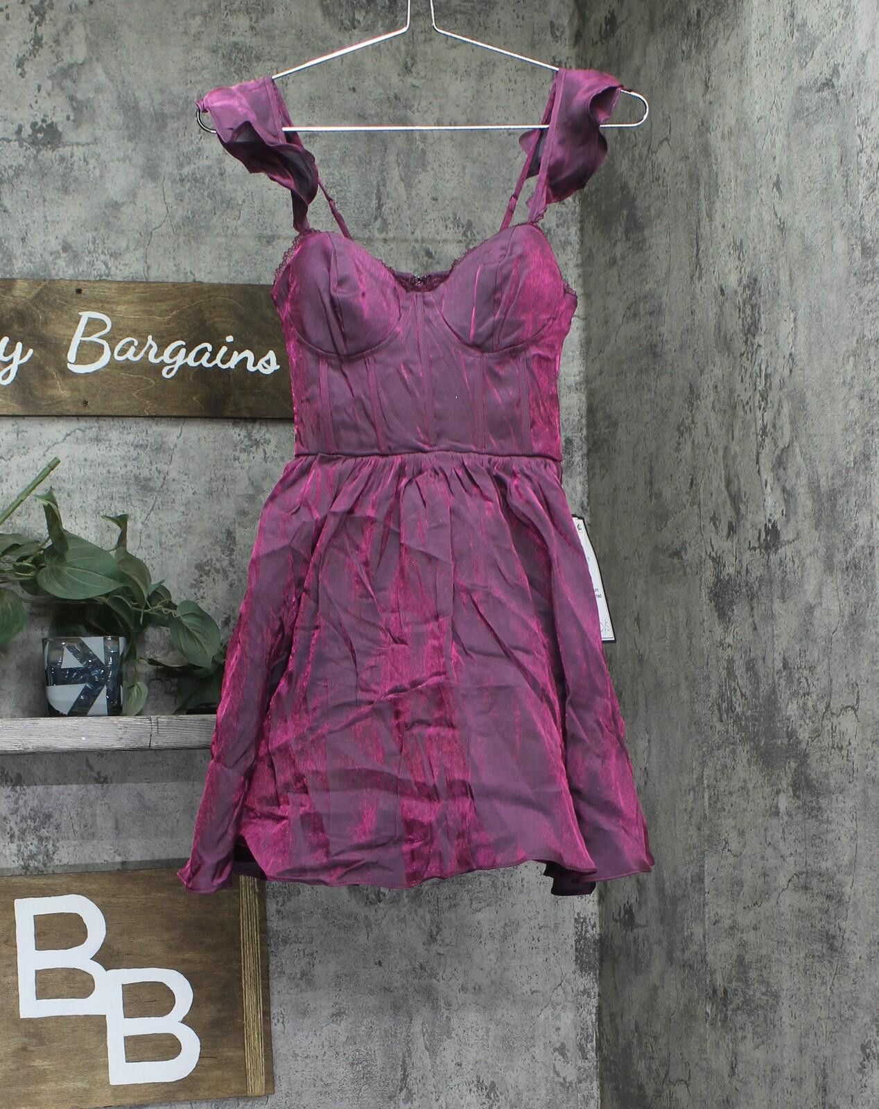 Other Nwt B. Darlin Corset Sleeve Fit Flare Dress K43au17 Berry 0 Size XS / US 0-2 / IT 36-38 - 1 Thumbnail