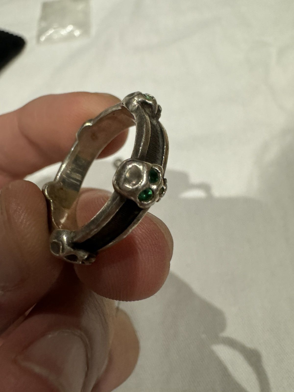 Other Luka Sabbat x Monini Gioielli Skull Ring with Emeralds Size ONE SIZE - 7 Thumbnail