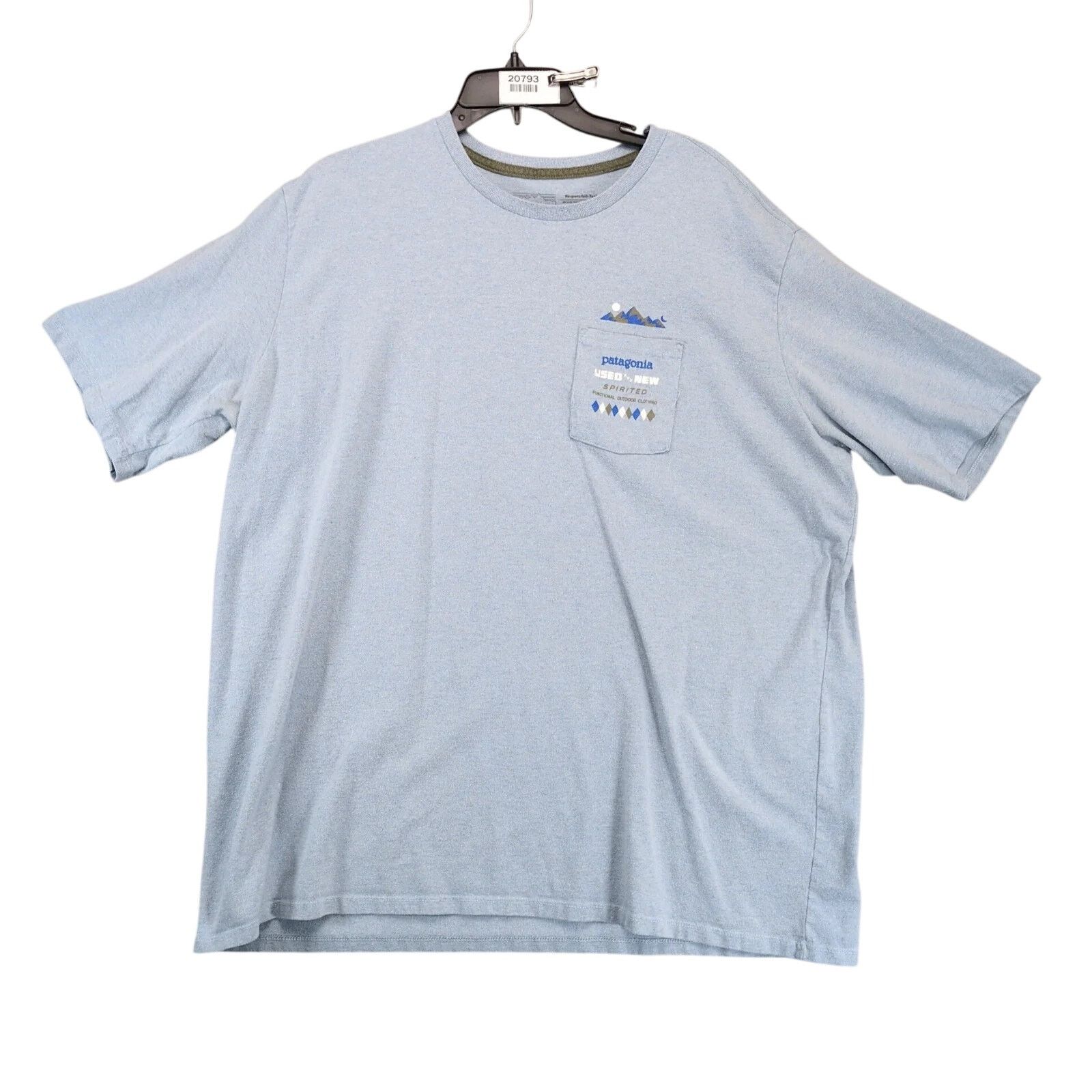 Patagonia Patagonia Blue Pocket Short Sleeve T-Shirt Mens XXL Spirited Size US XXL / EU 58 / 5 - 1 Thumbnail
