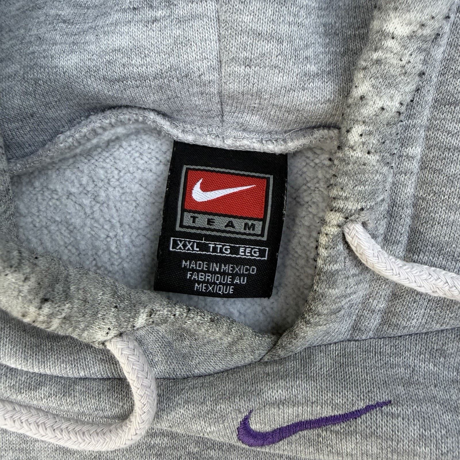 NBA × Nike × Vintage Vintage Nike Team Lakers Center Swoosh Check Hoodie Size US XXL / EU 58 / 5 - 4 Thumbnail
