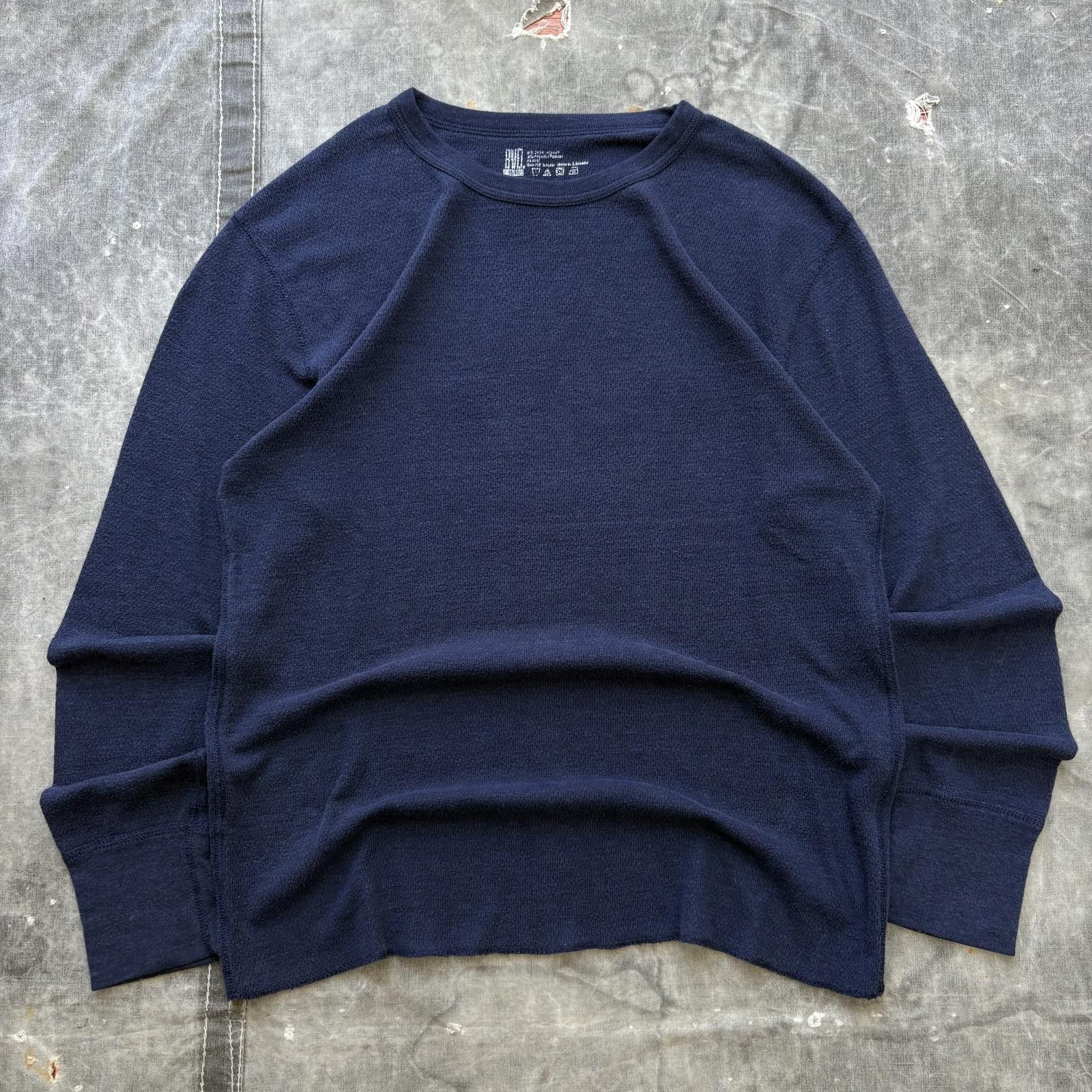 Vintage Vintage Y2K Navy Grunge Skater Thermal Waffle Knit Shirt Size US M / EU 48-50 / 2 - 1 Thumbnail