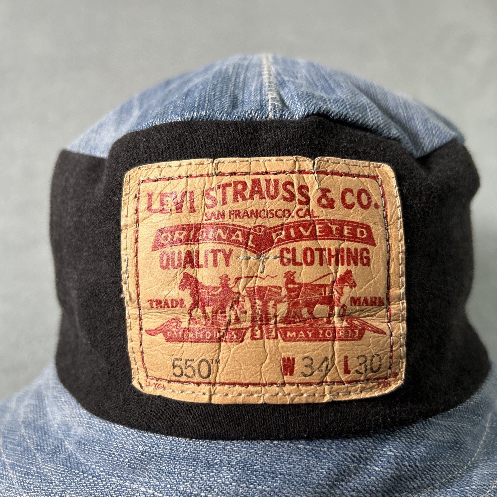 Levi's Patchwork Denim Panel Bucket Hat Large Reversible Granola Size ONE SIZE - 16 Thumbnail