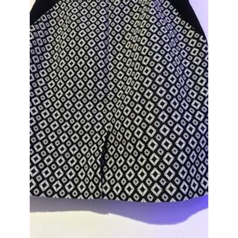 Worthington Worthington Women Pencil Skirt Diamond Pattern Slit Black Size 36" / US 14 / IT 50 - 2 Thumbnail