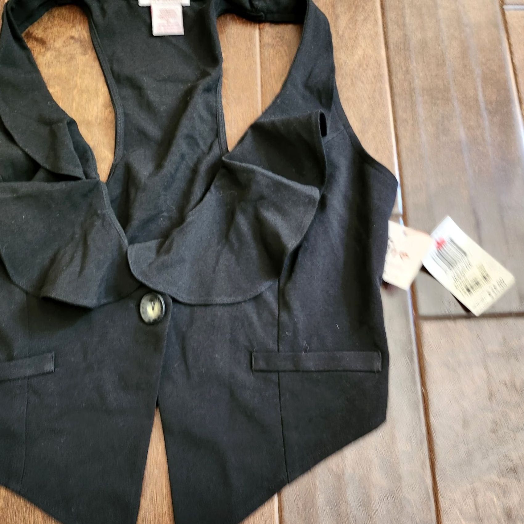 Vintage Fire Los Angeles Junior Black One Button Vest Top M NWT Size M / US 6-8 / IT 42-44 - 4 Thumbnail
