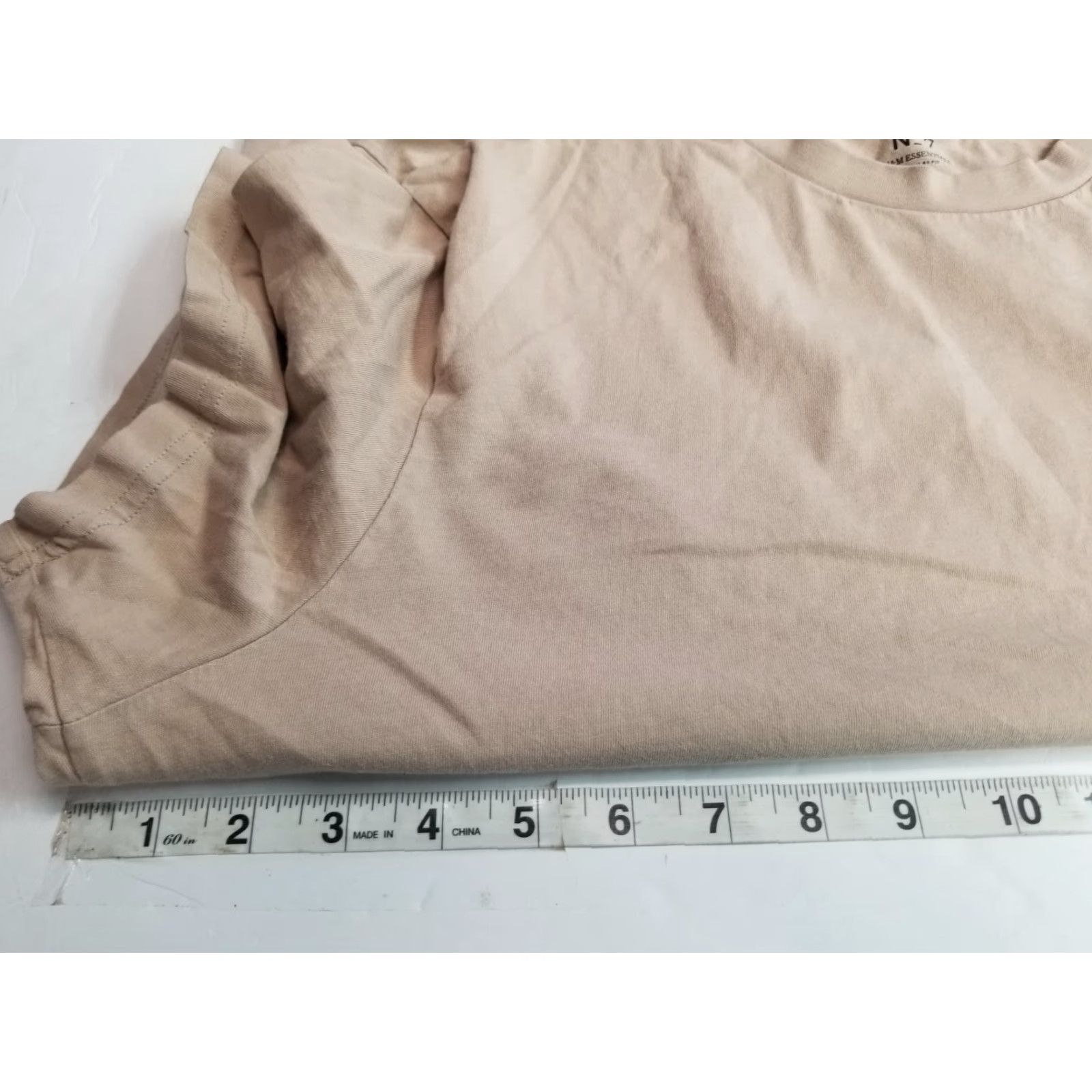 H&M H&M Essentials No 7 Solid T-Shirt Men L Beige Size US L / EU 52-54 / 3 - 3 Thumbnail