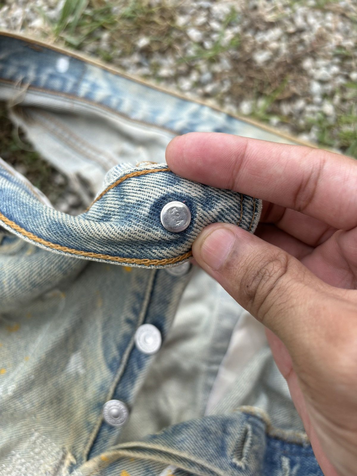 Levi's 🔥LEVIS 501🇺🇸 MADE IN USA THRASHED DISTRESS RIPPED DENIM Size US 36 / EU 52 - 8 Thumbnail