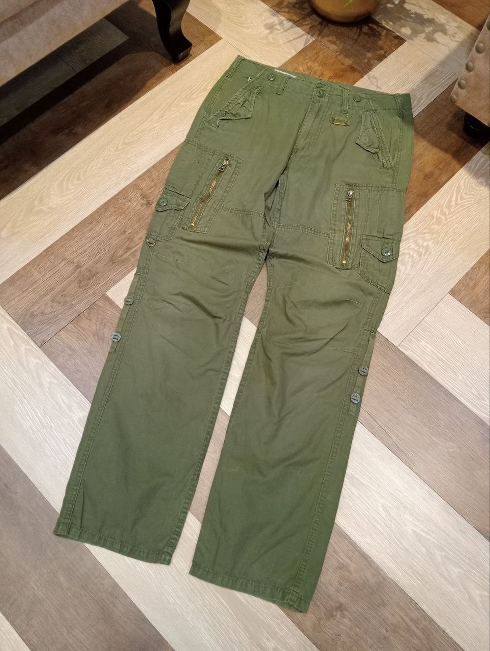 Japanese Brand BALDIA GREEN ARMY MULTIPOCKET CARGO PANTS Size US 32 / EU 48 - 2 Thumbnail