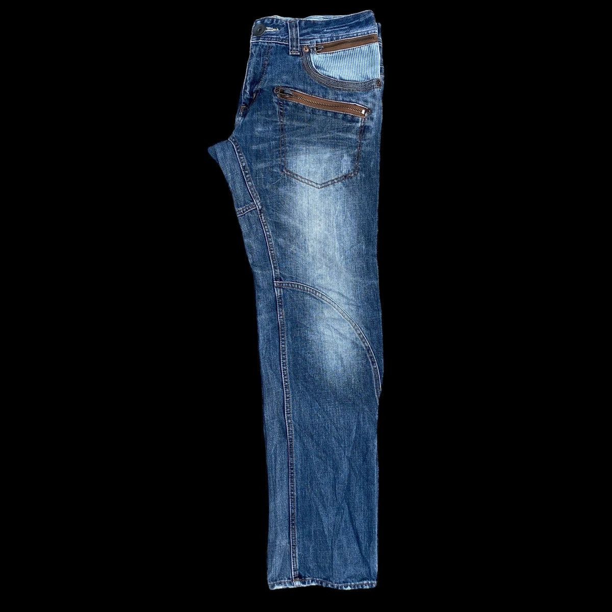 Japanese Brand Multi Pocket Made In Heaven Bondage Faded Blue Denim Jeans Size US 36 / EU 52 - 15 Thumbnail