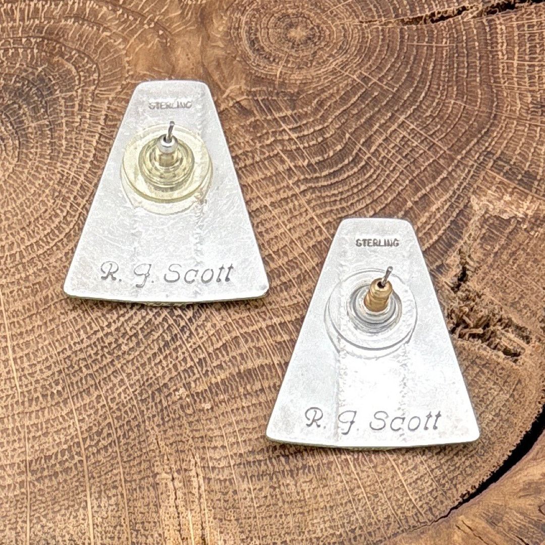 Native RAYNARD J SCOTT Navajo Sterling Triangle Earrings Blanket Size ONE SIZE - 2 Thumbnail