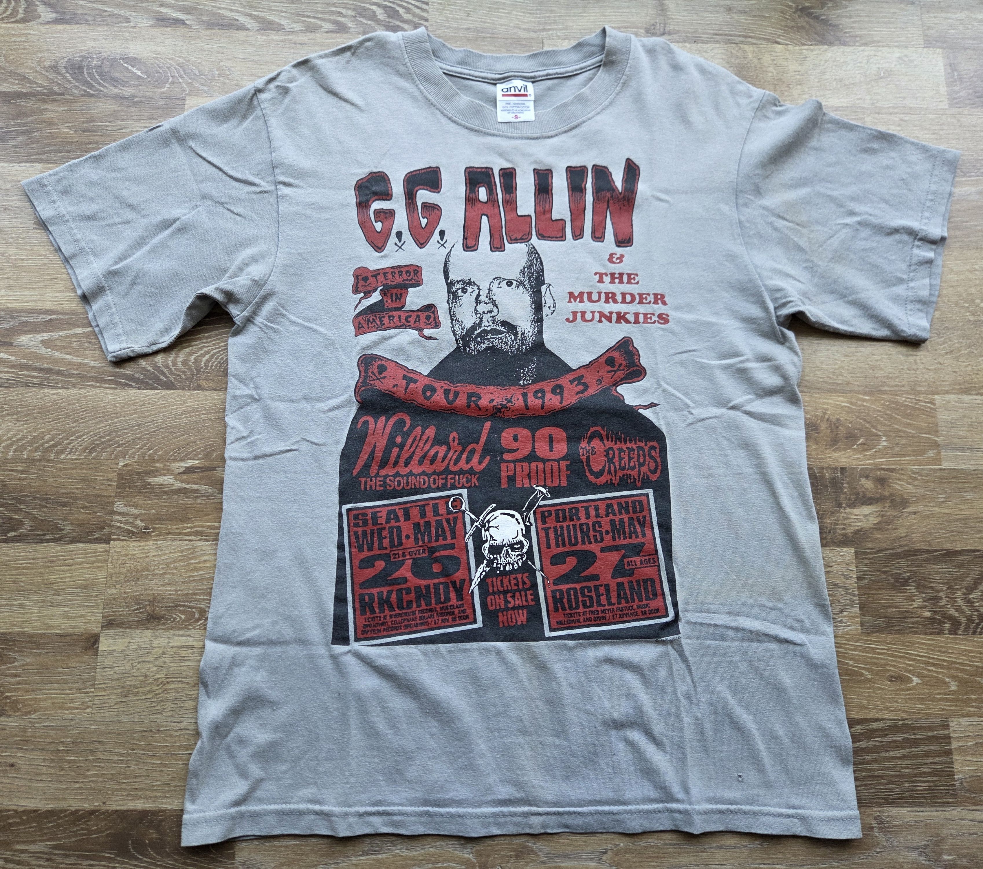 Vintage y2k GG ALLIN The Murder Junkies Punk Rock Shirt Band